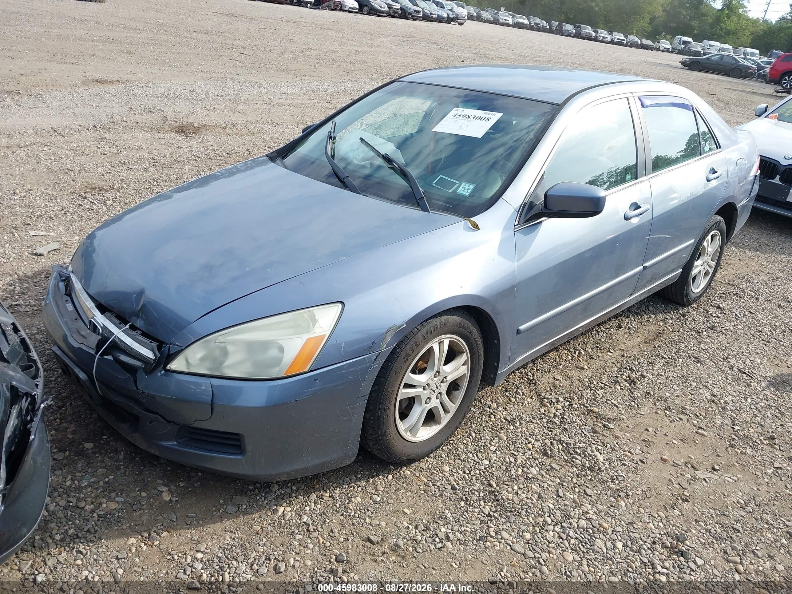 2007 Honda Accord 2.4 Se Синий vin: 1HGCM56377A203957