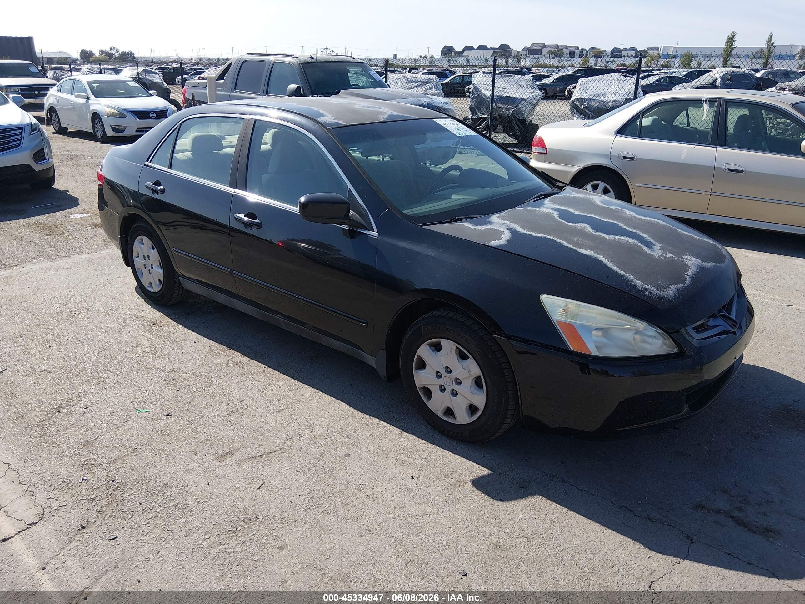 2003 Honda Accord 2.4 Lx Black vin: 1HGCM56383A028161