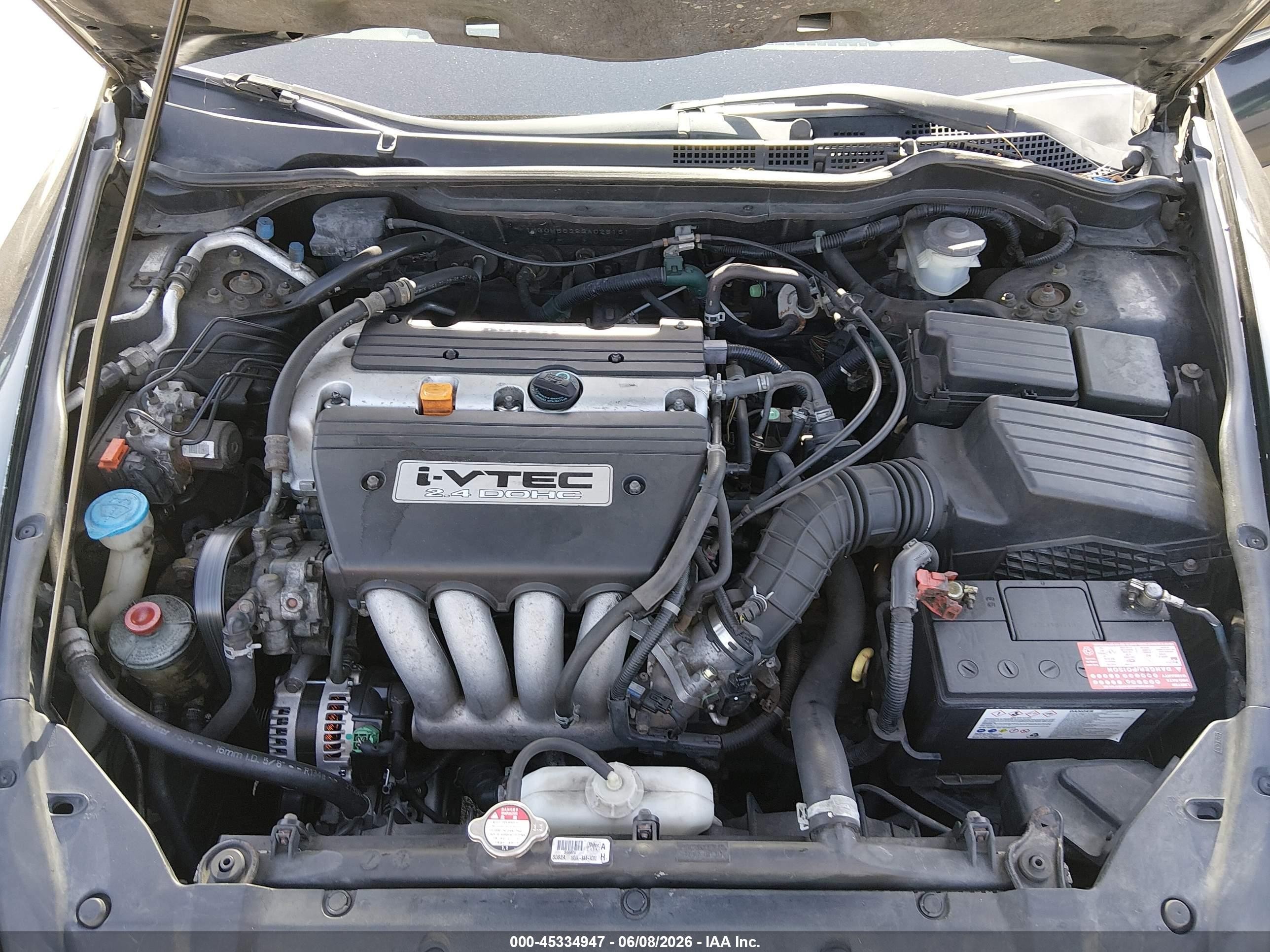 2003 Honda Accord 2.4 Lx Black vin: 1HGCM56383A028161
