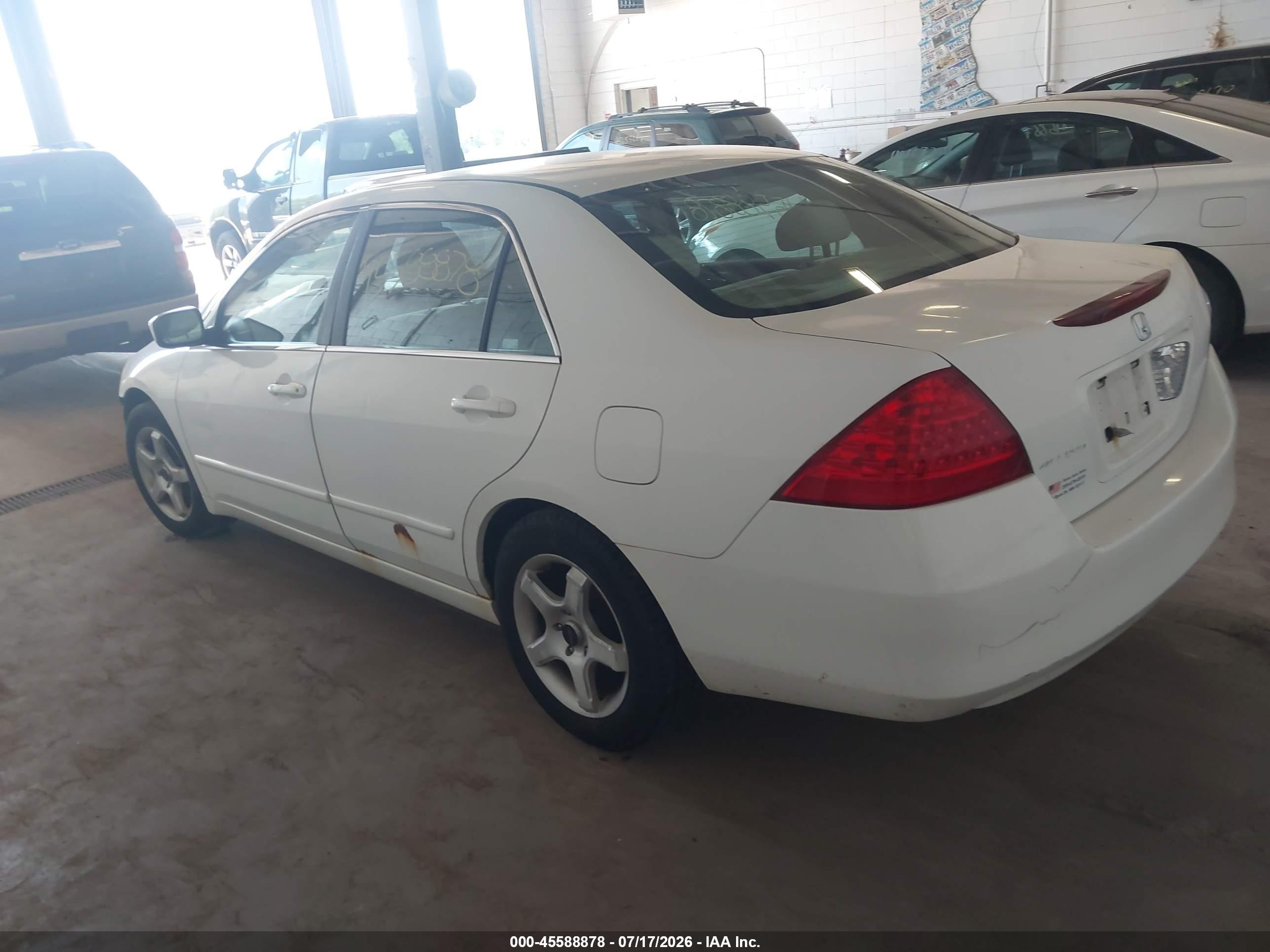 2007 Honda Accord 2.4 Se White vin: 1HGCM56387A013679