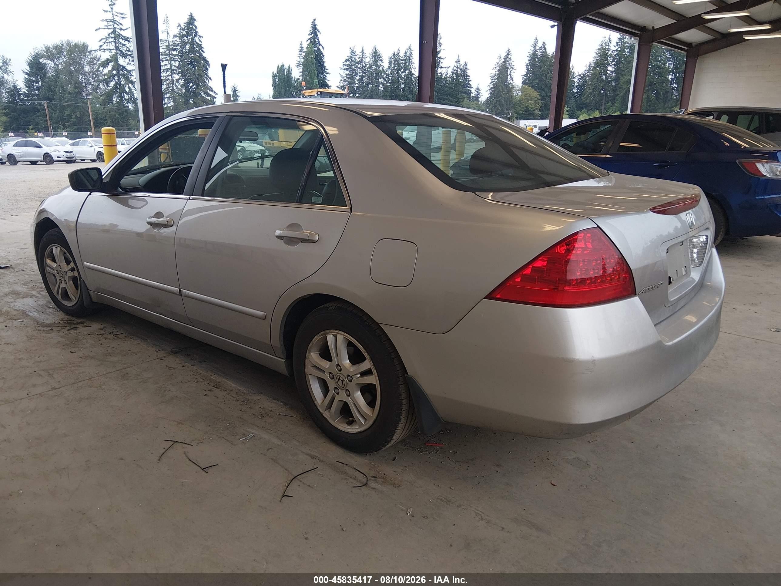 2007 Honda Accord 2.4 Se Silver vin: 1HGCM56387A017540