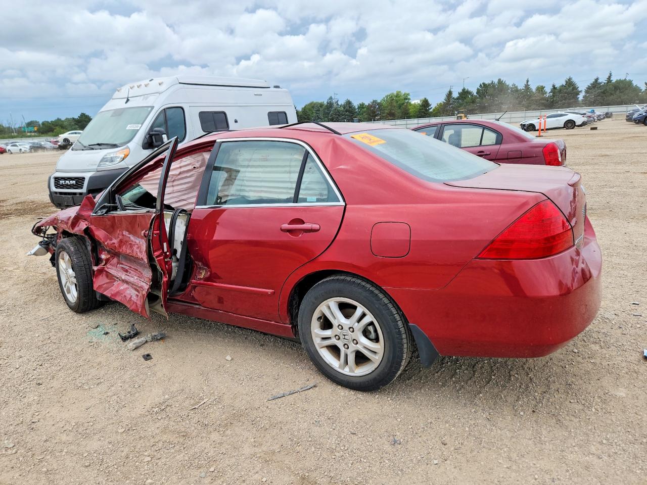 2007 Honda Accord Se Red vin: 1HGCM56387A023550