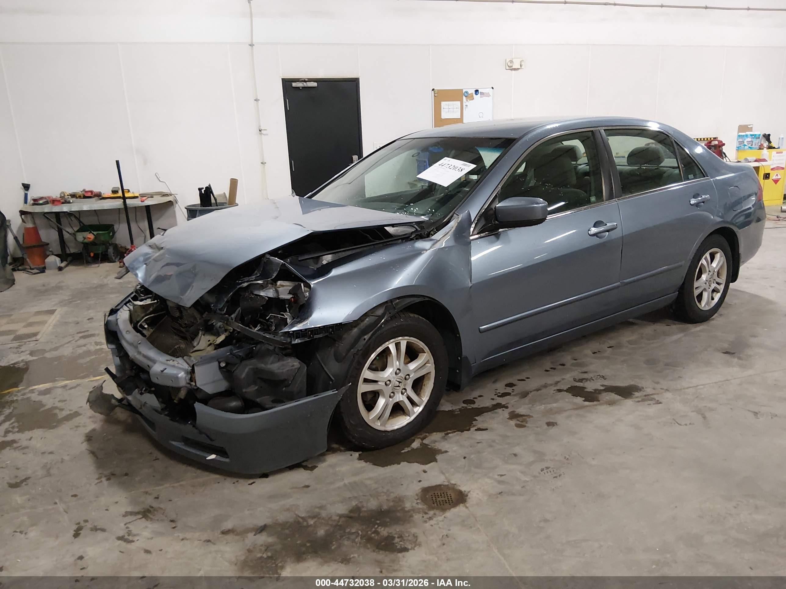 2007 Honda Accord 2.4 Se Blue vin: 1HGCM56387A077642