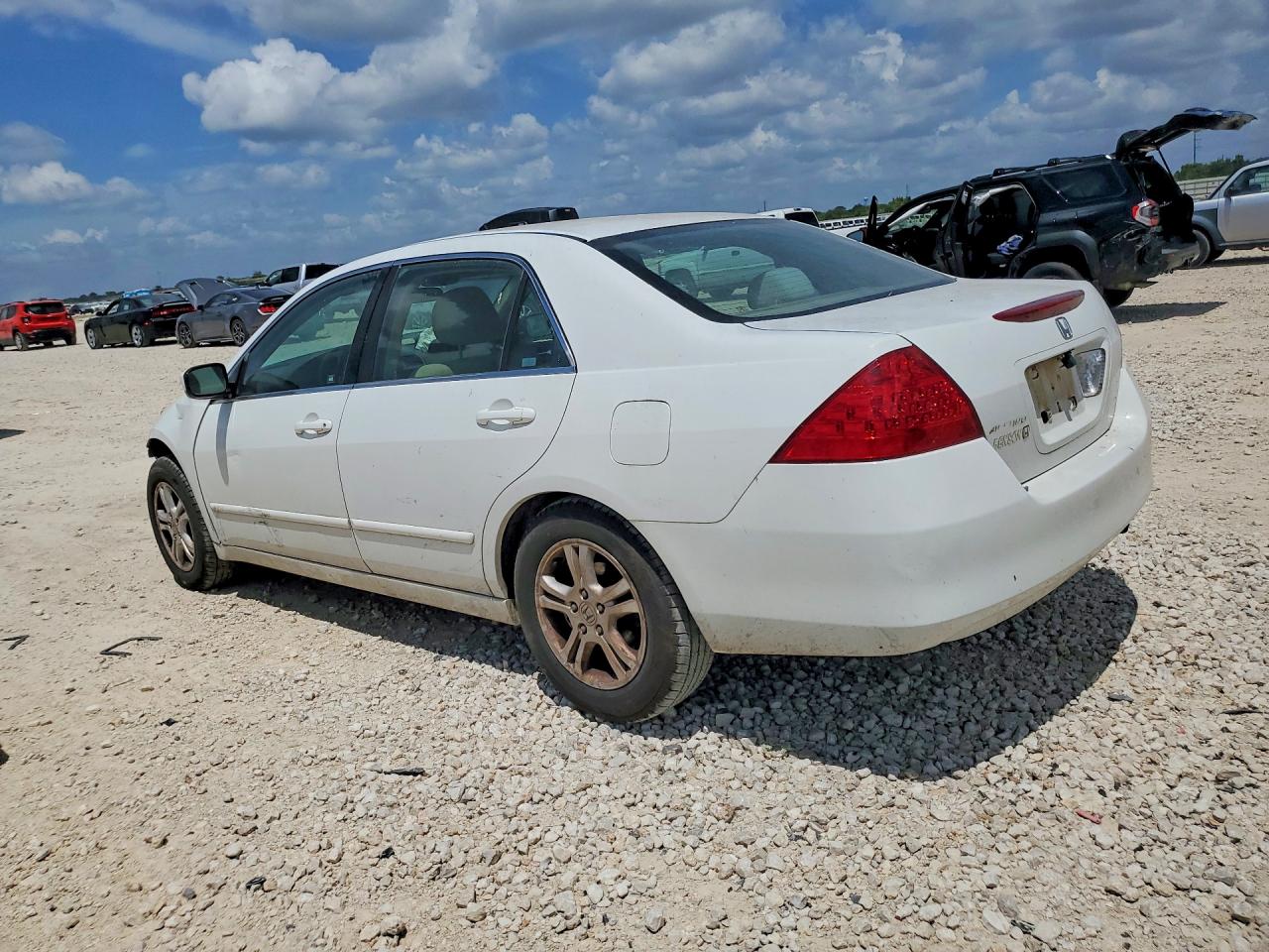 2007 Honda Accord White vin: 1HGCM56387A120358