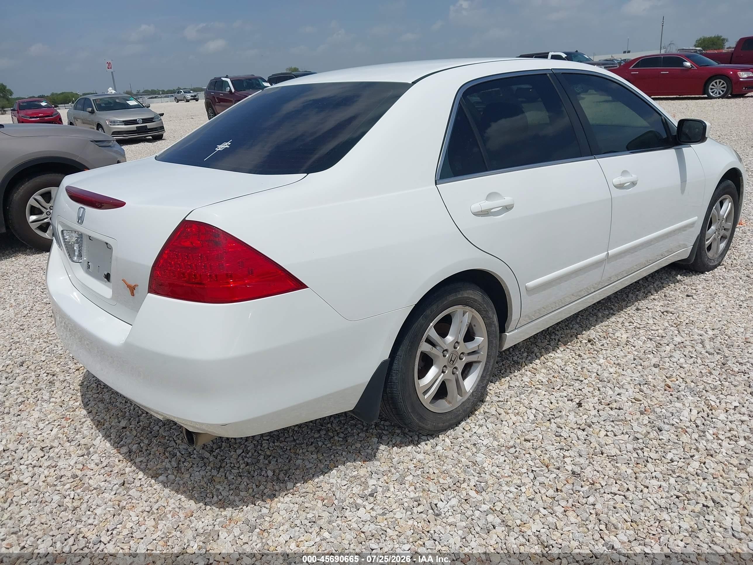 2007 Honda Accord 2.4 Se White vin: 1HGCM56387A174839