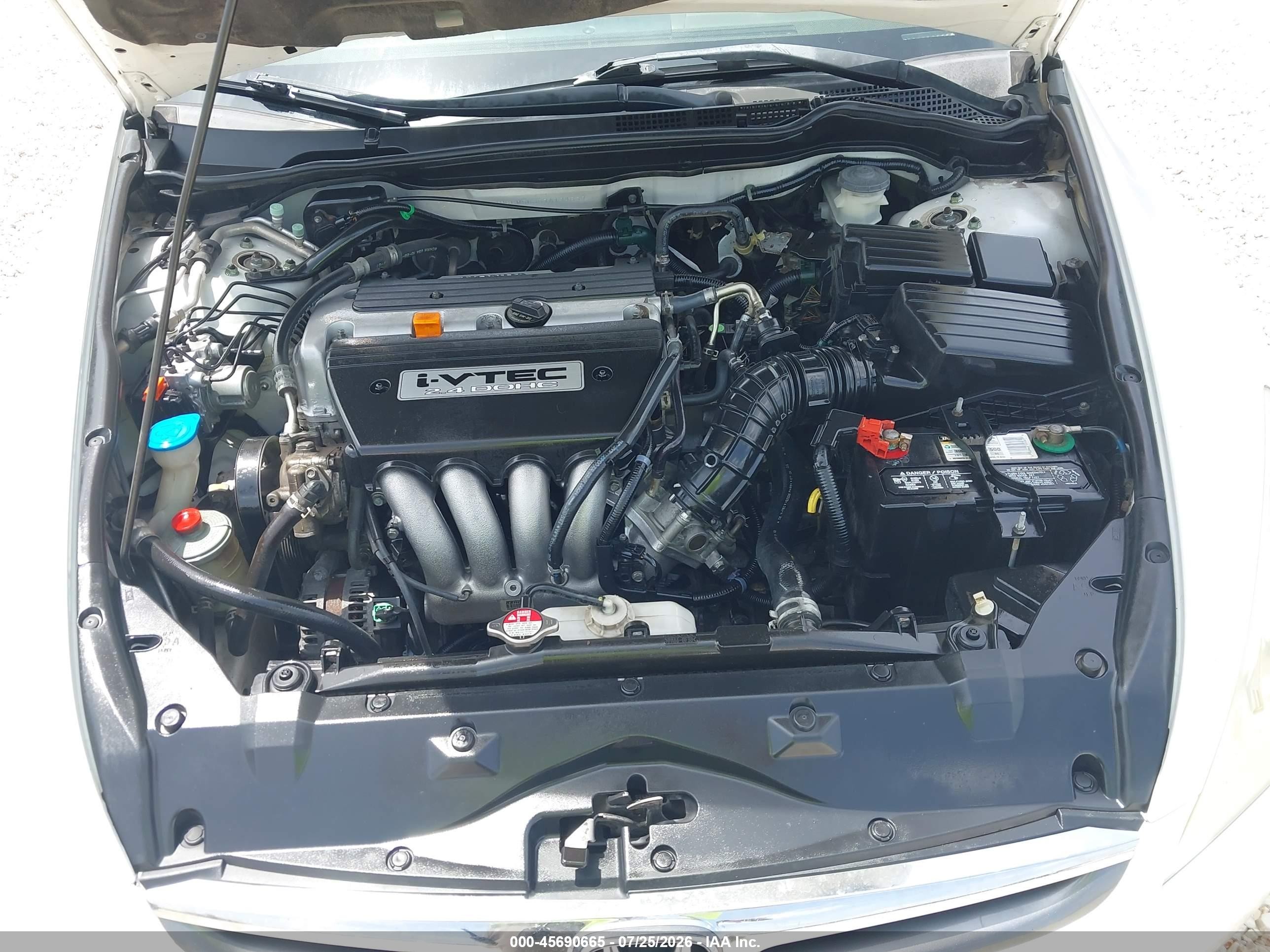 2007 Honda Accord 2.4 Se White vin: 1HGCM56387A174839