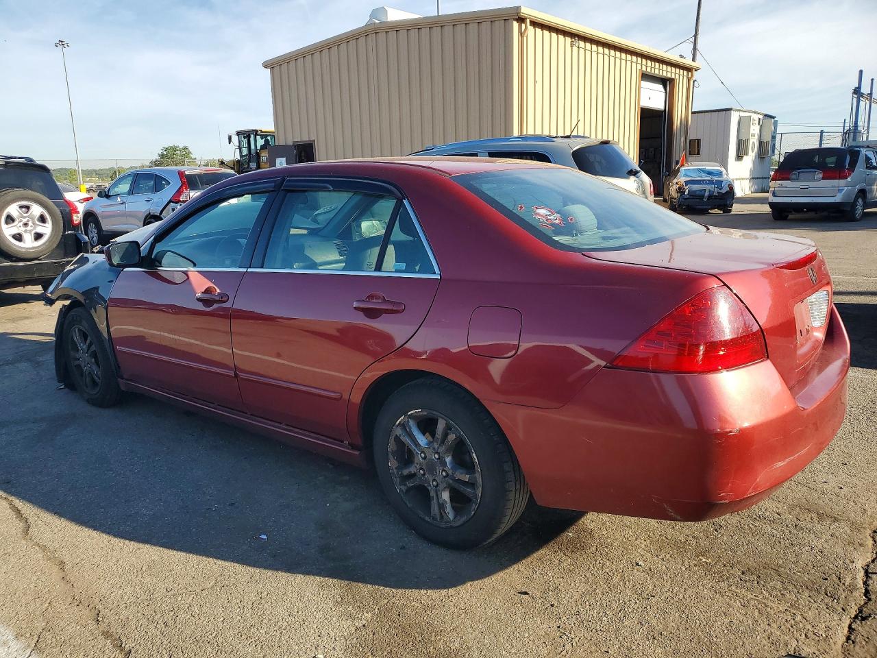 2007 Honda Accord Se Maroon vin: 1HGCM56387A194637