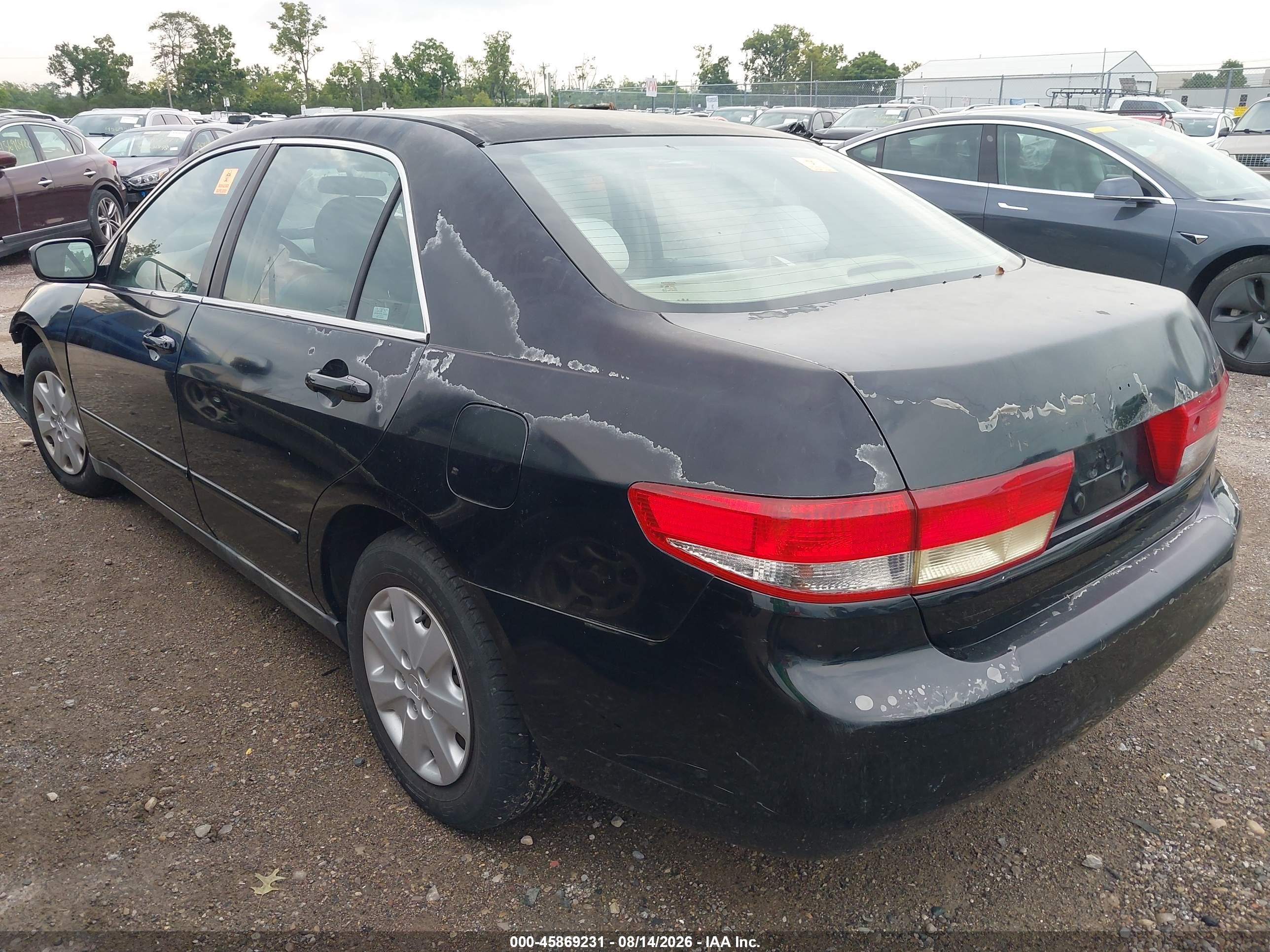 2003 Honda Accord 2.4 Lx Black vin: 1HGCM56393A008405