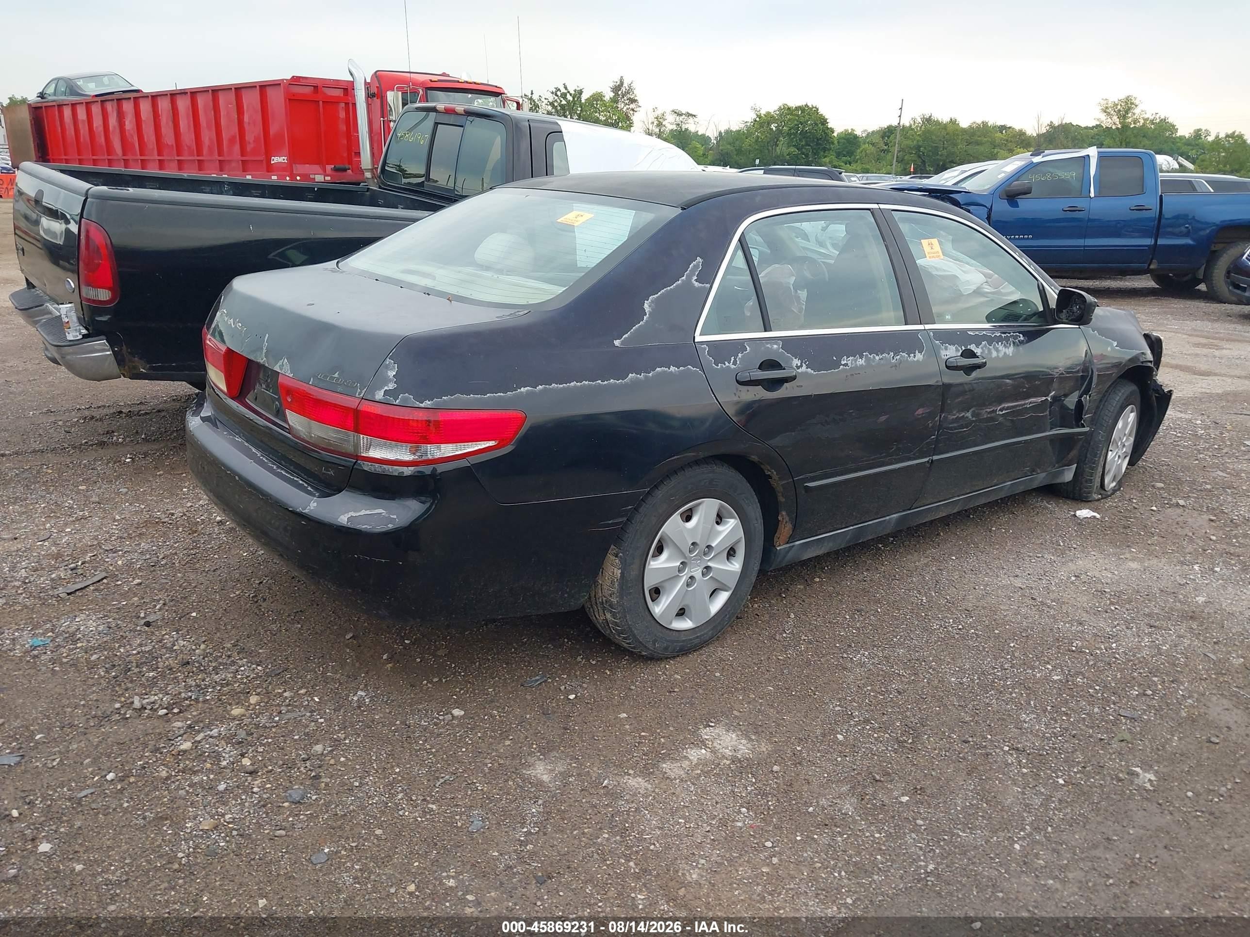 2003 Honda Accord 2.4 Lx Black vin: 1HGCM56393A008405