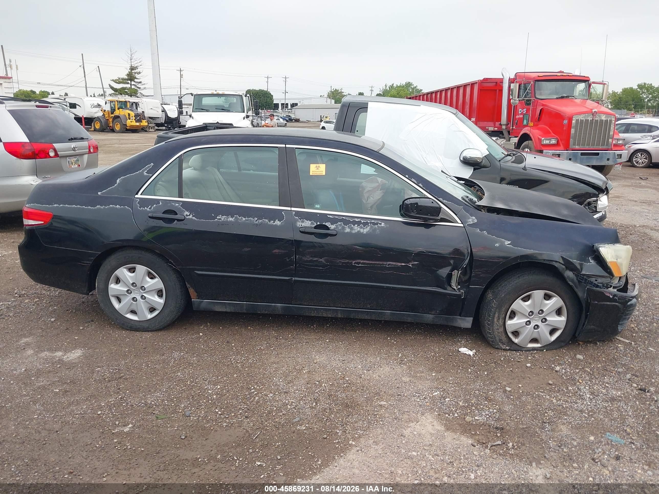 2003 Honda Accord 2.4 Lx Black vin: 1HGCM56393A008405