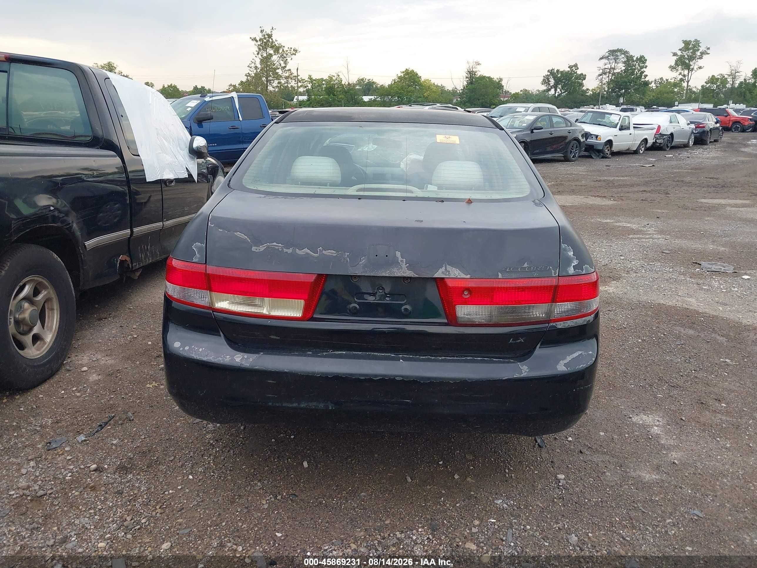 2003 Honda Accord 2.4 Lx Black vin: 1HGCM56393A008405