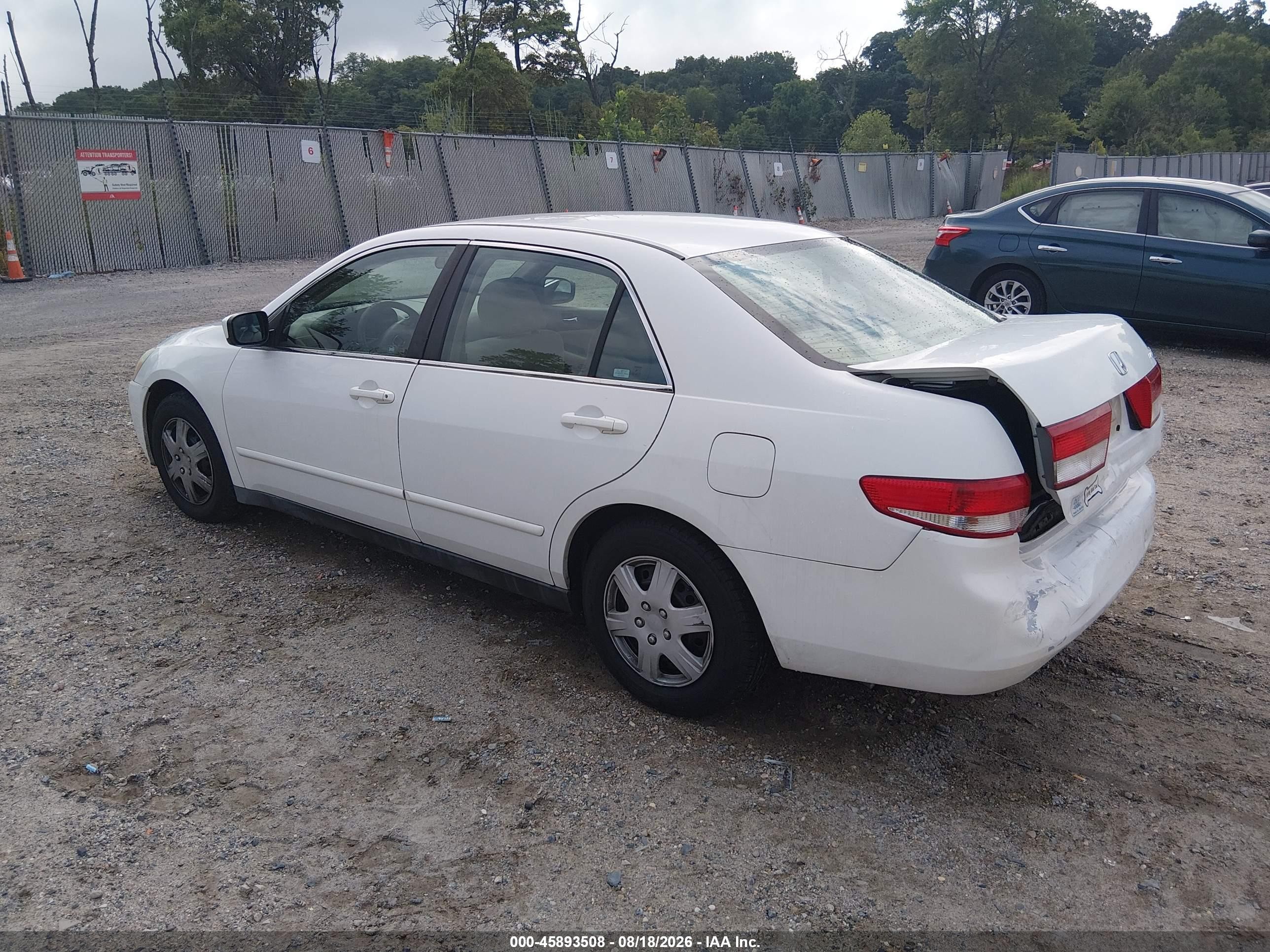2003 Honda Accord 2.4 Lx Белый vin: 1HGCM56393A011708