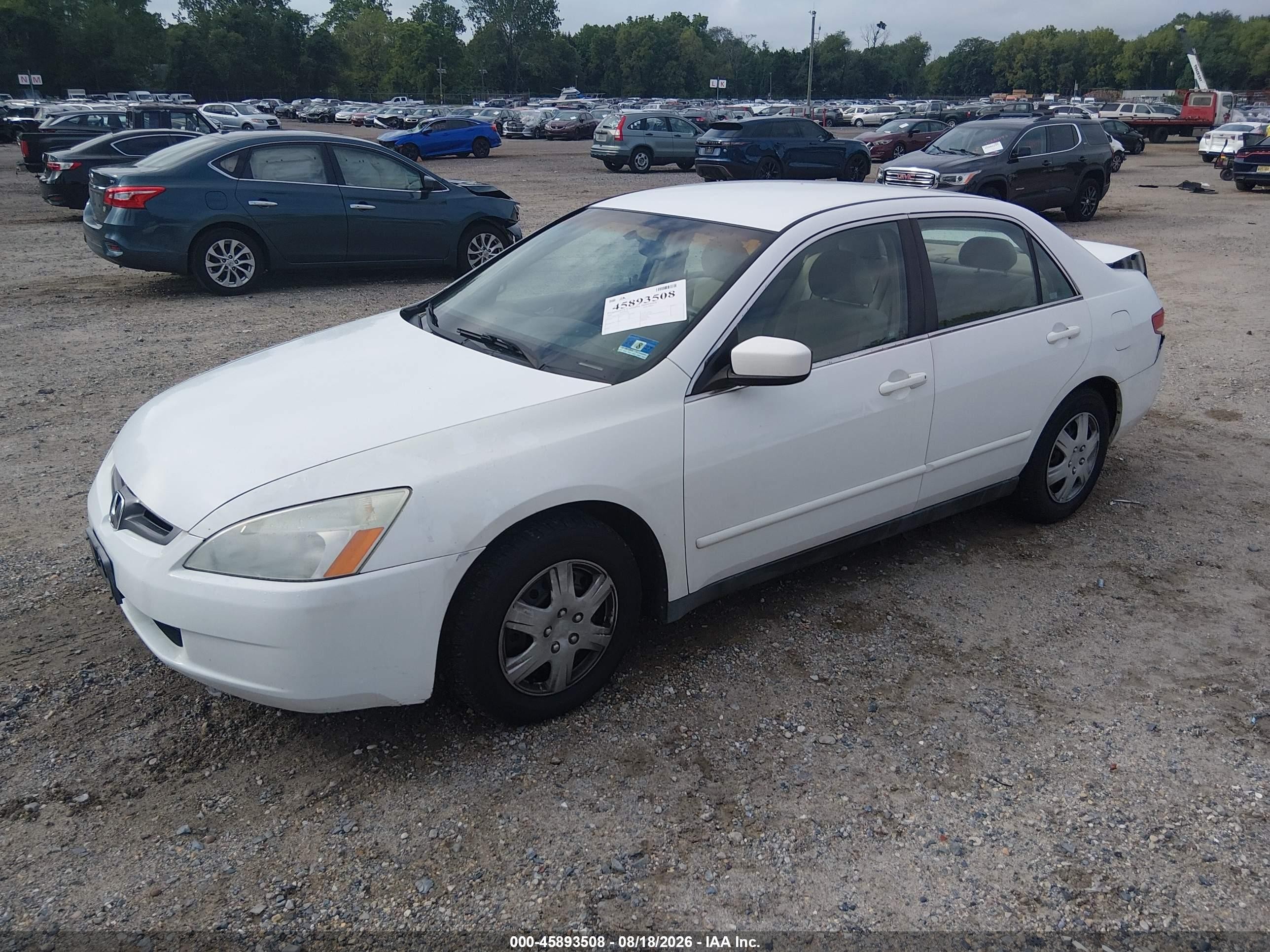 2003 Honda Accord 2.4 Lx Белый vin: 1HGCM56393A011708