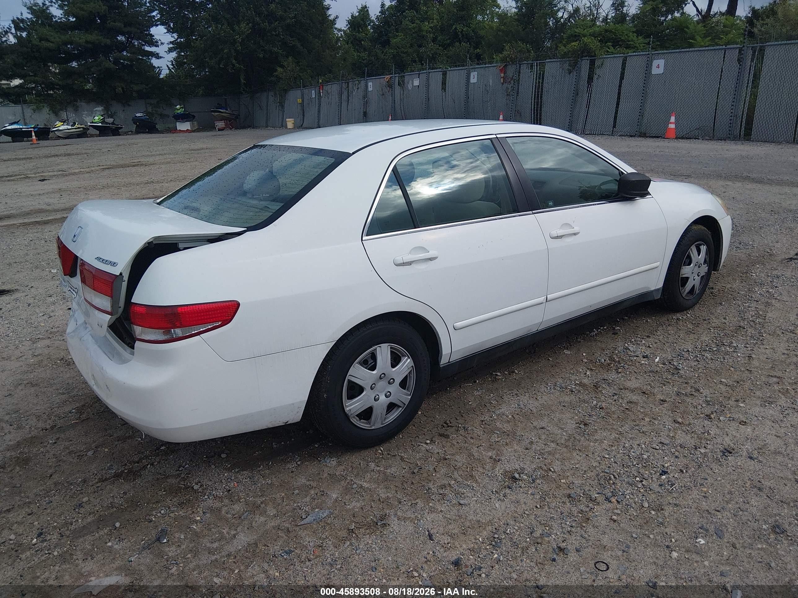 2003 Honda Accord 2.4 Lx Белый vin: 1HGCM56393A011708