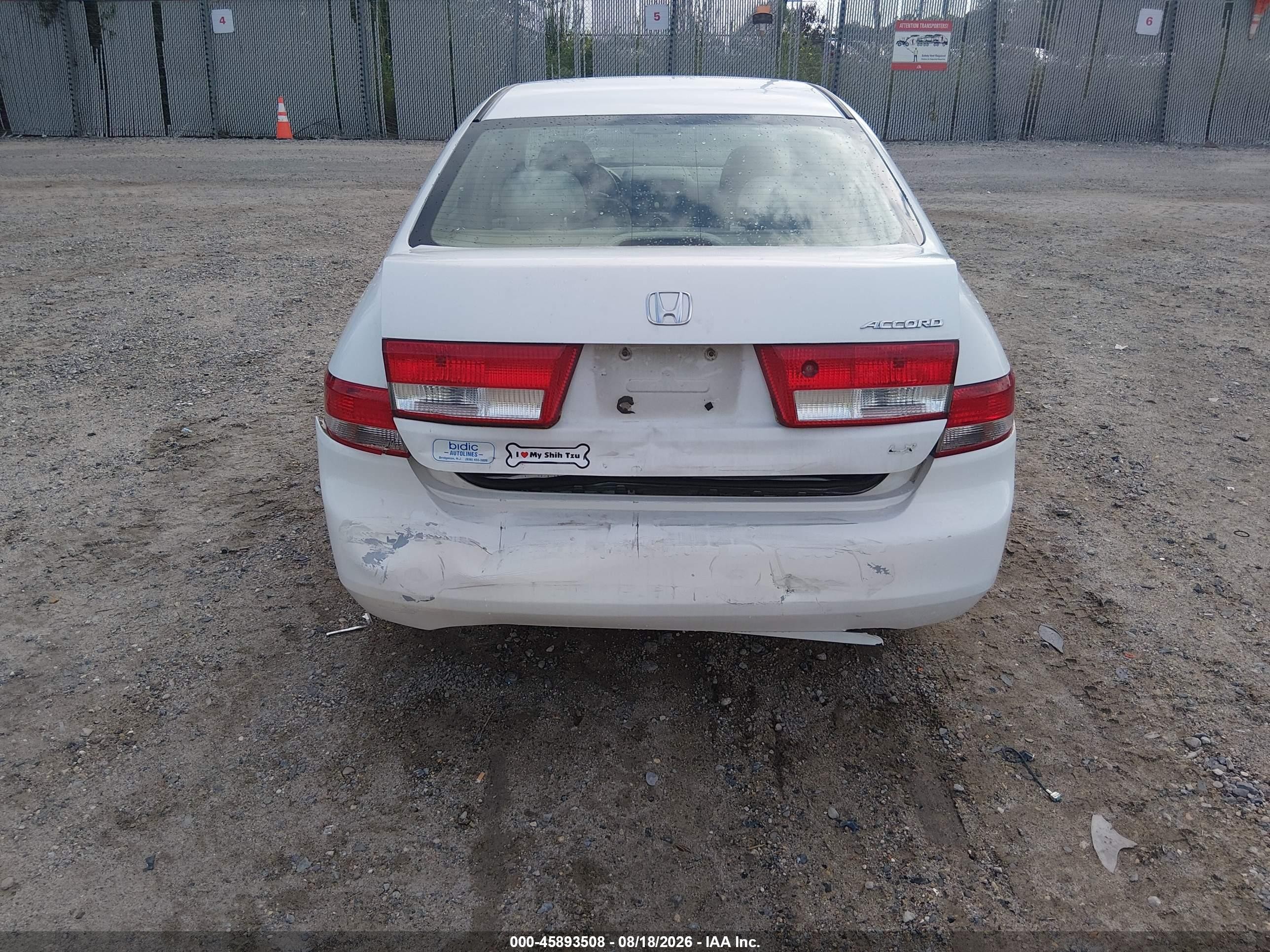 2003 Honda Accord 2.4 Lx Белый vin: 1HGCM56393A011708