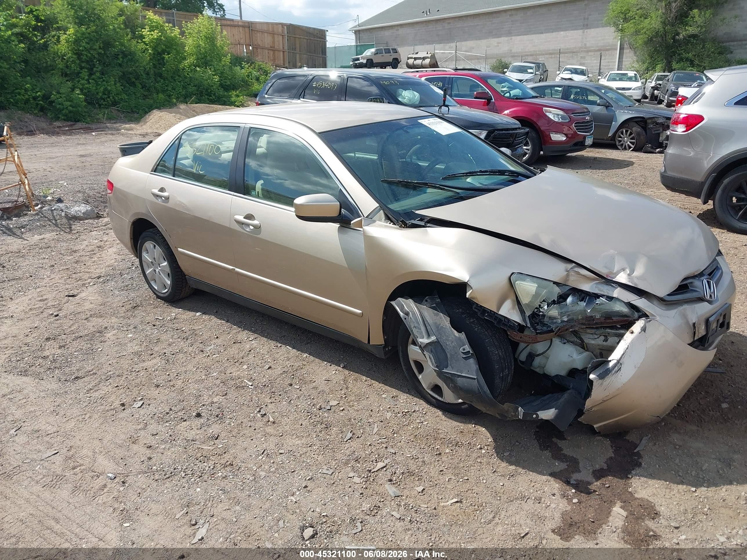 2004 Honda Accord 2.4 Lx Beige vin: 1HGCM56394A076124