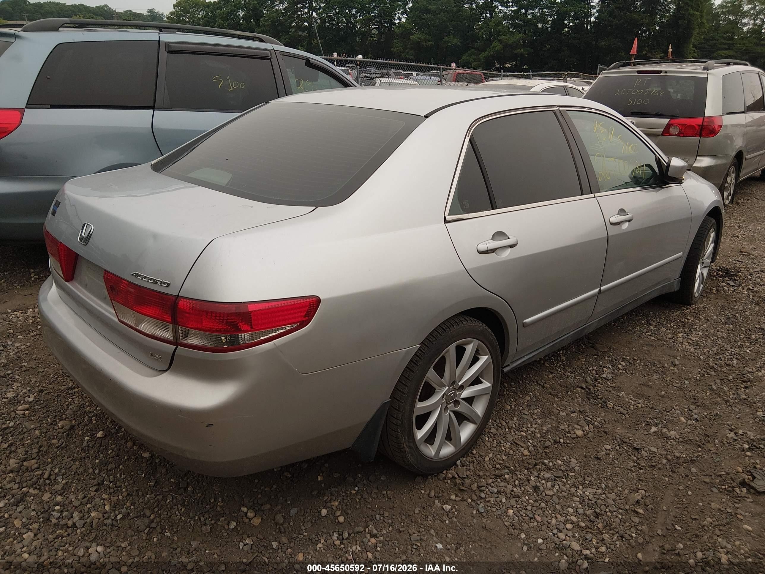 2004 Honda Accord 2.4 Lx Gray vin: 1HGCM56394A155793