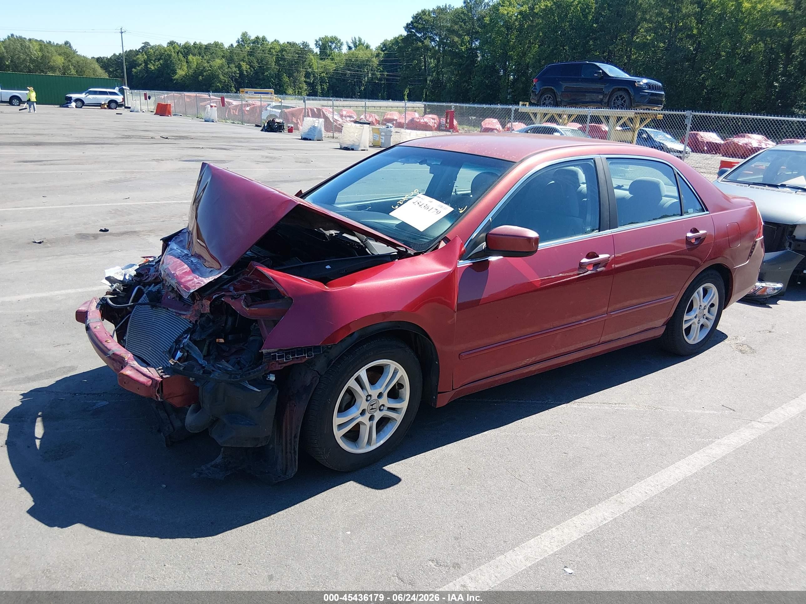 2007 Honda Accord 2.4 Se Red vin: 1HGCM56397A037554