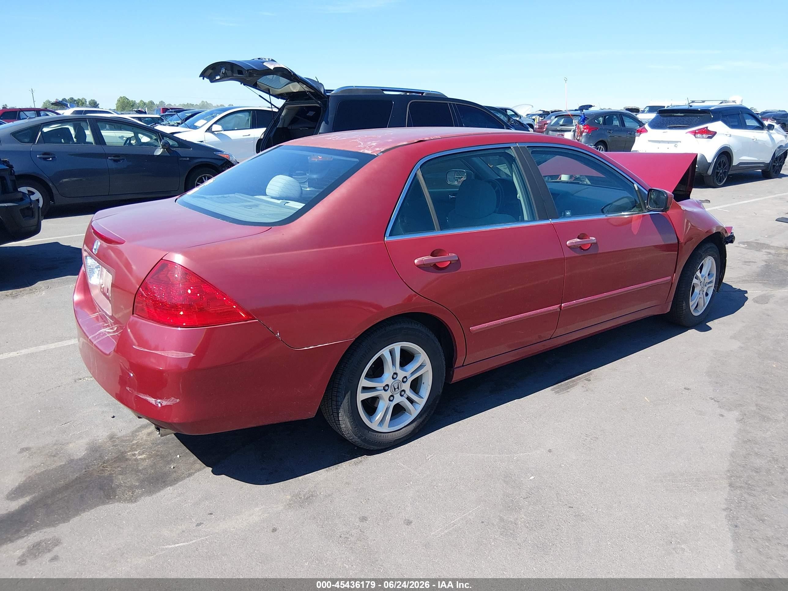 2007 Honda Accord 2.4 Se Red vin: 1HGCM56397A037554