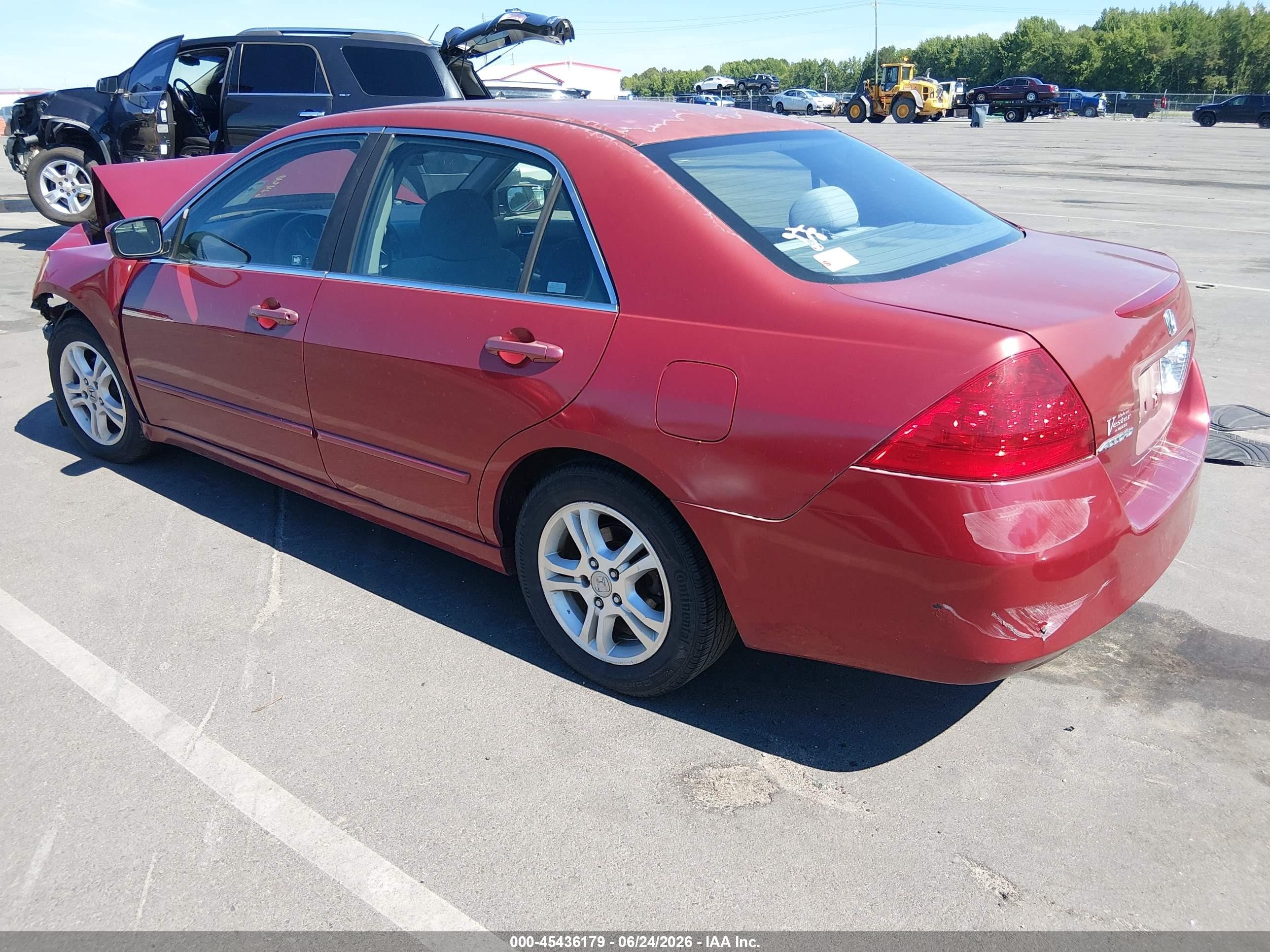 2007 Honda Accord 2.4 Se Red vin: 1HGCM56397A037554