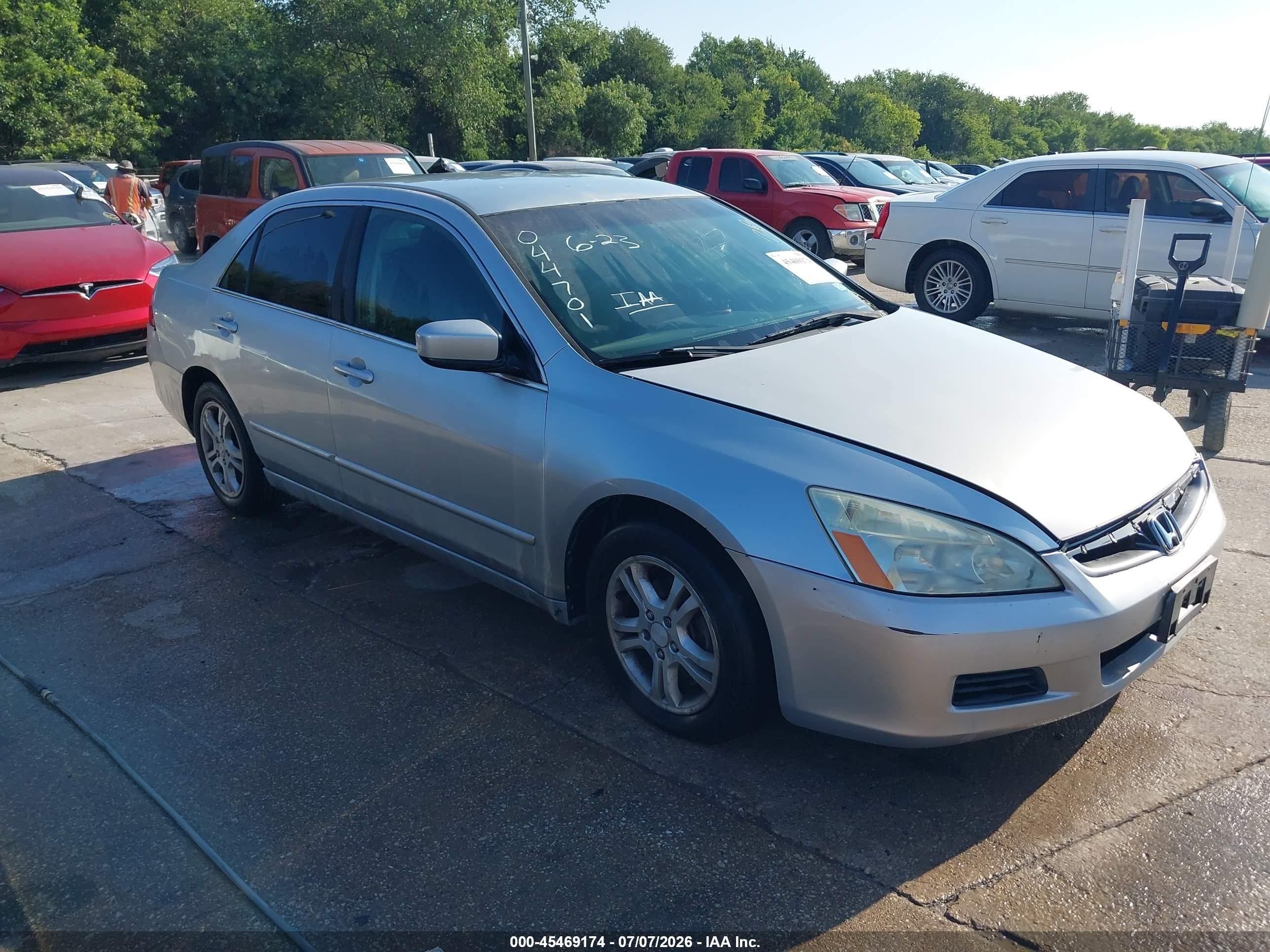 2007 Honda Accord 2.4 Se Gray vin: 1HGCM56397A044701