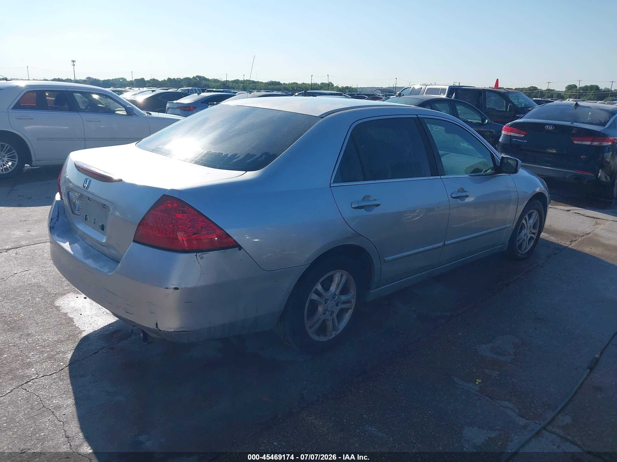 2007 Honda Accord 2.4 Se Gray vin: 1HGCM56397A044701