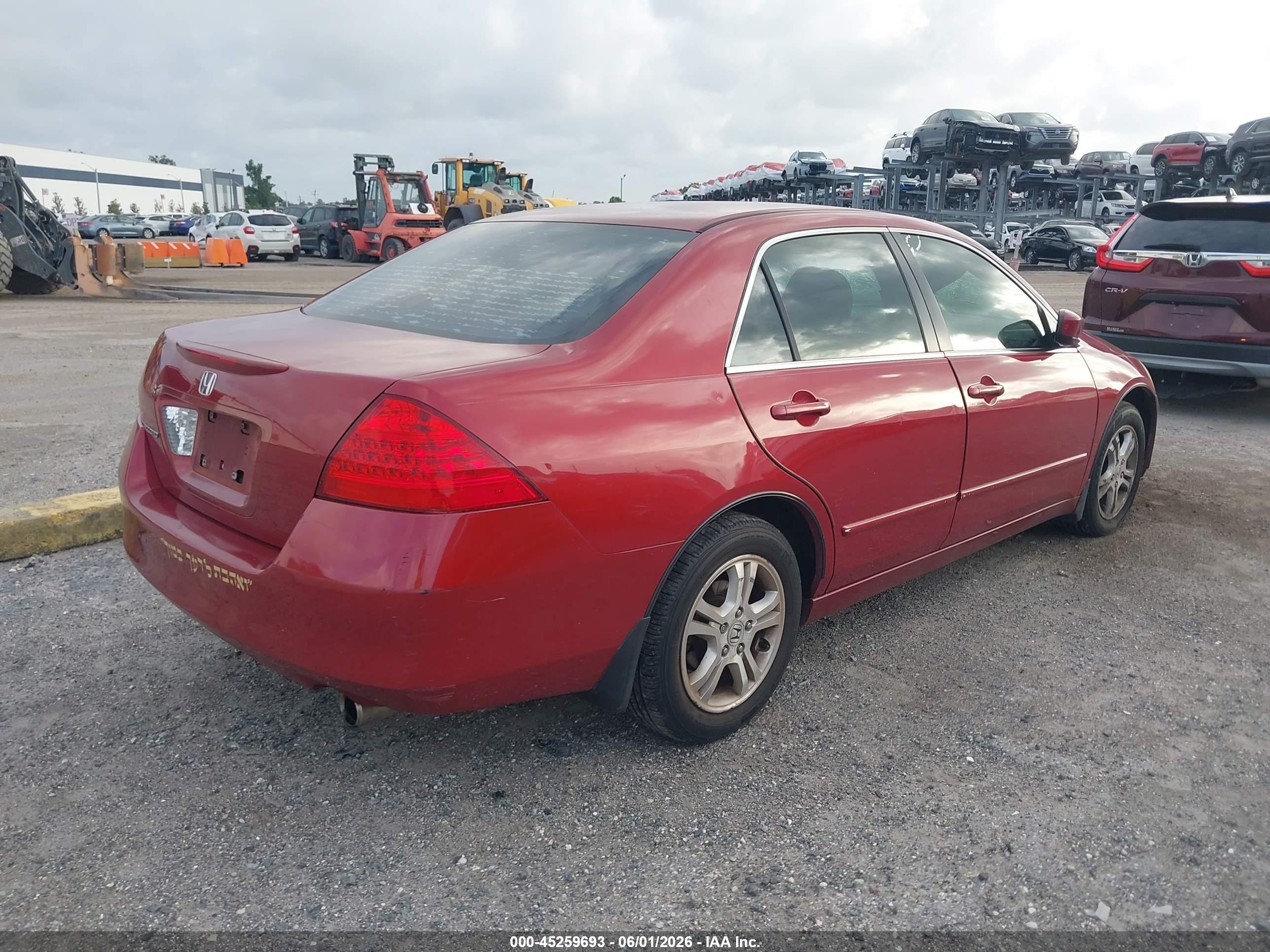 2007 Honda Accord 2.4 Se Red vin: 1HGCM56397A057514