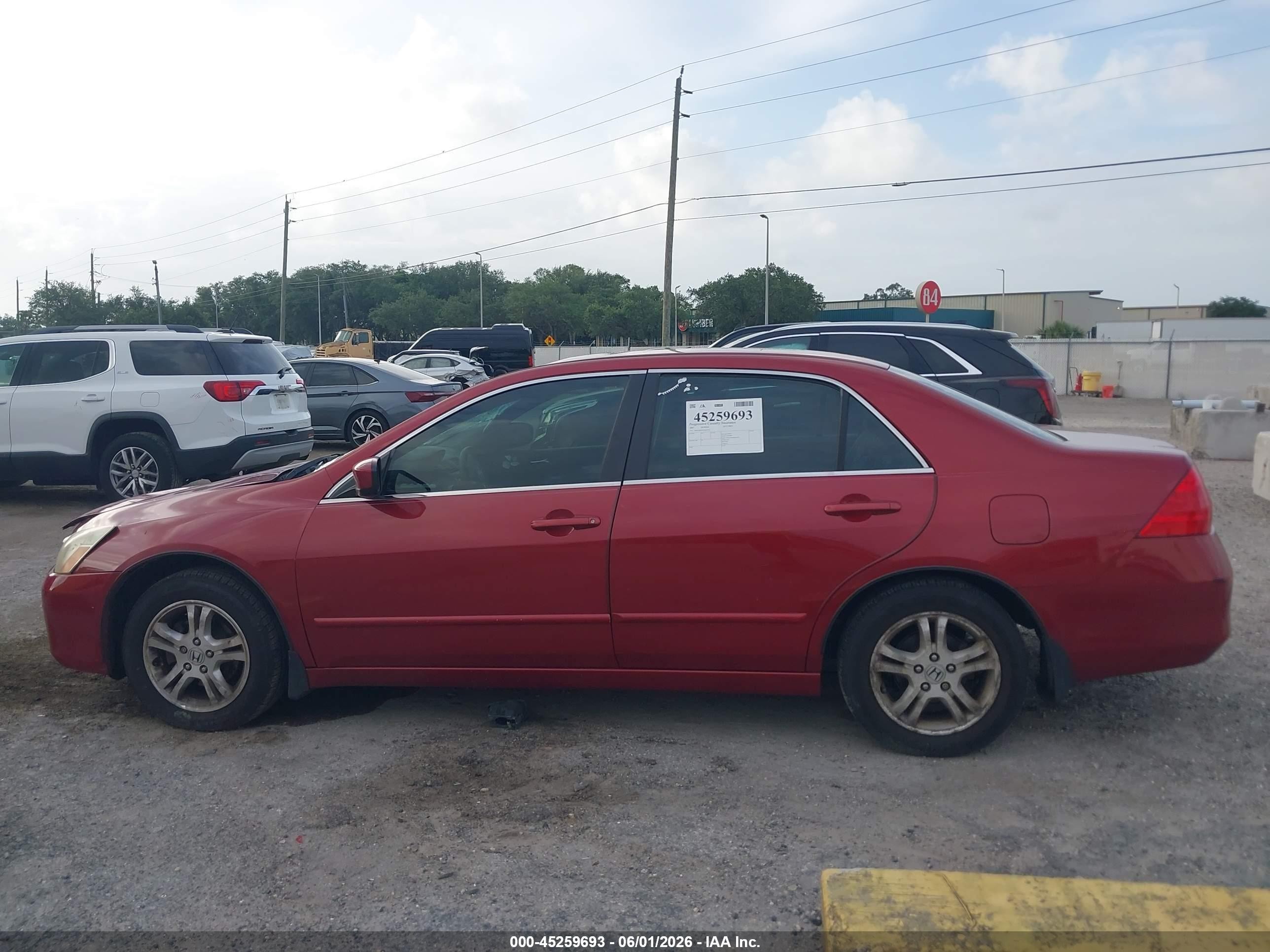 2007 Honda Accord 2.4 Se Red vin: 1HGCM56397A057514