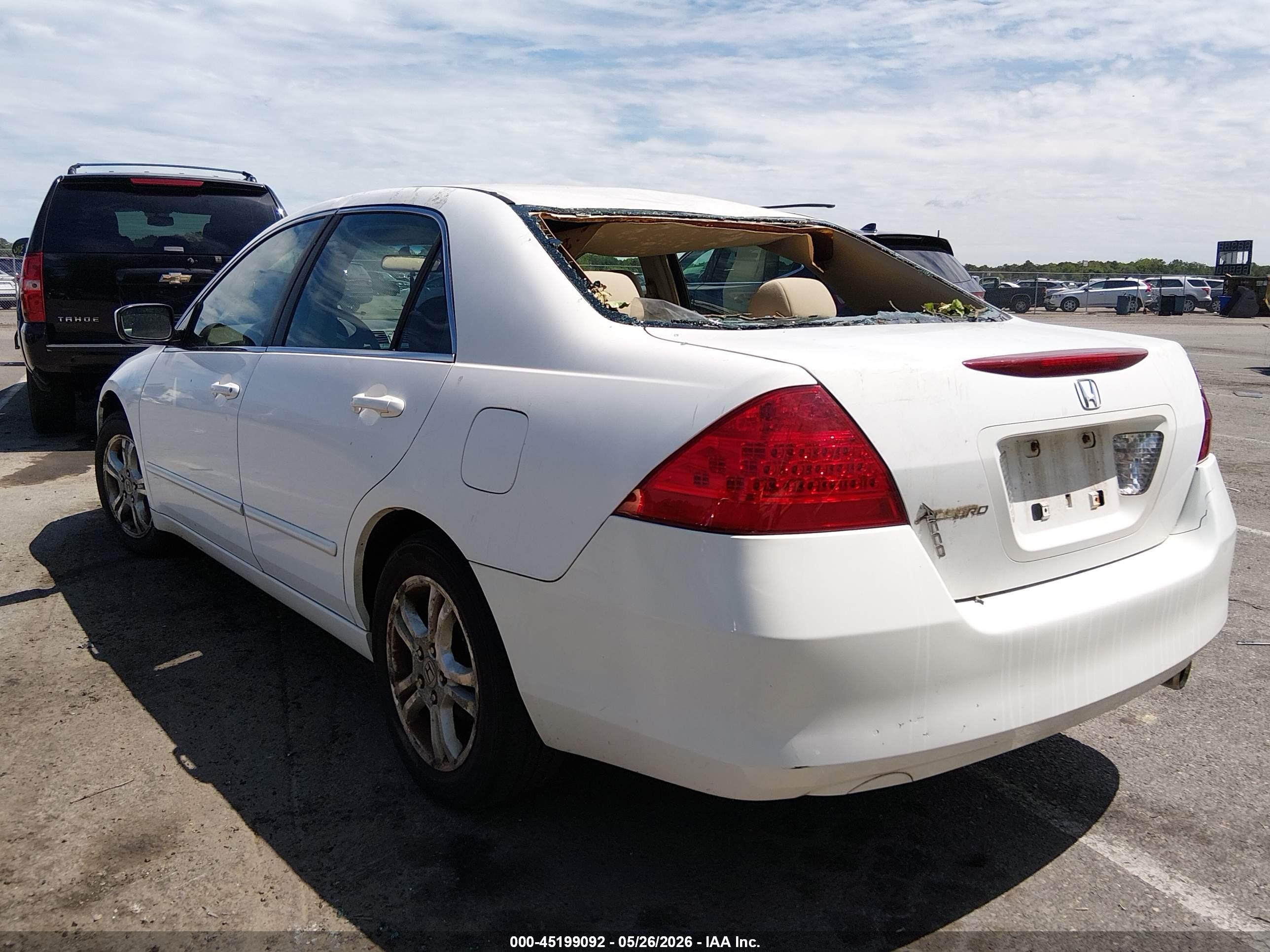 2007 Honda Accord 2.4 Se White vin: 1HGCM56397A059747