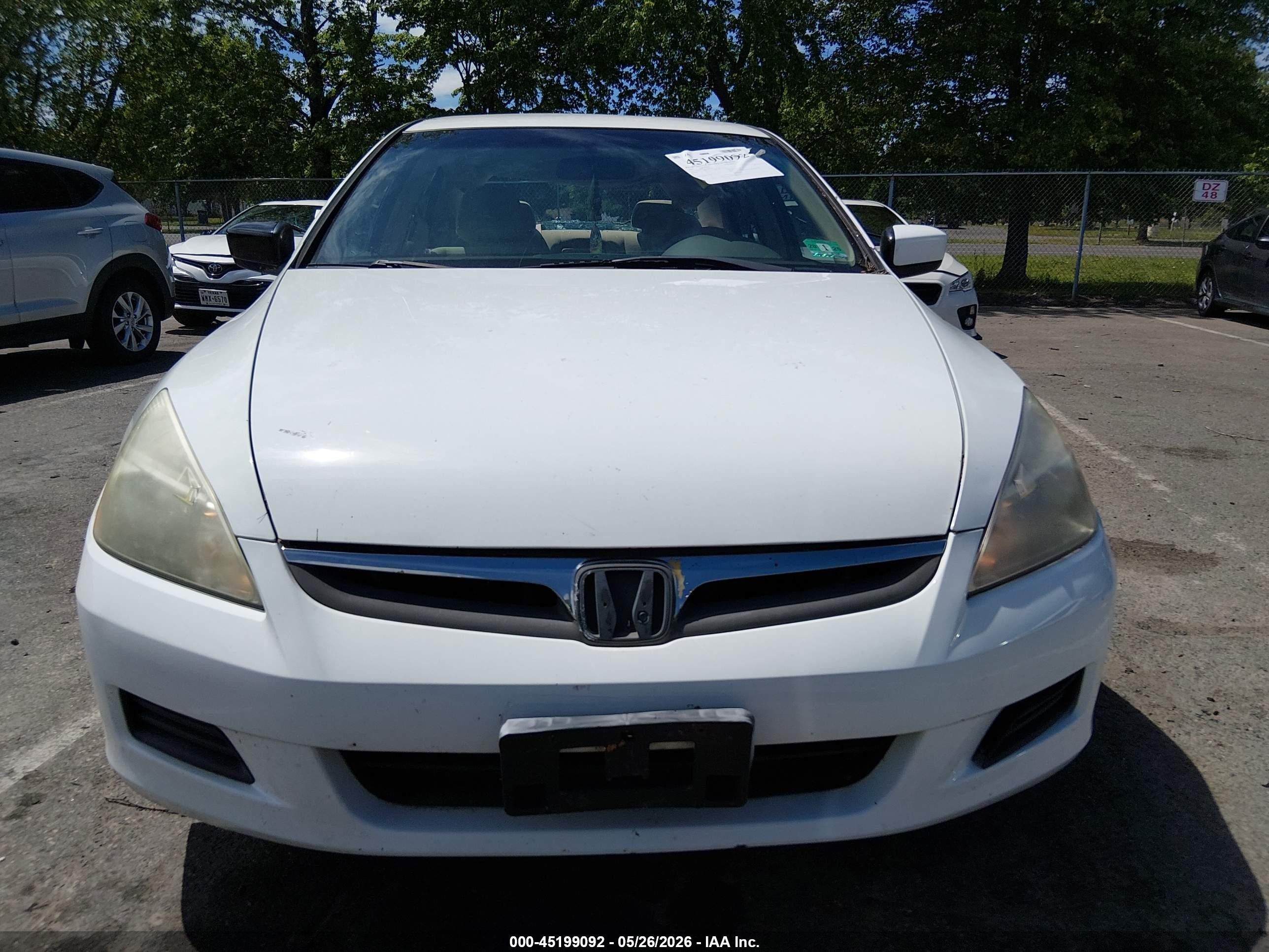 2007 Honda Accord 2.4 Se White vin: 1HGCM56397A059747