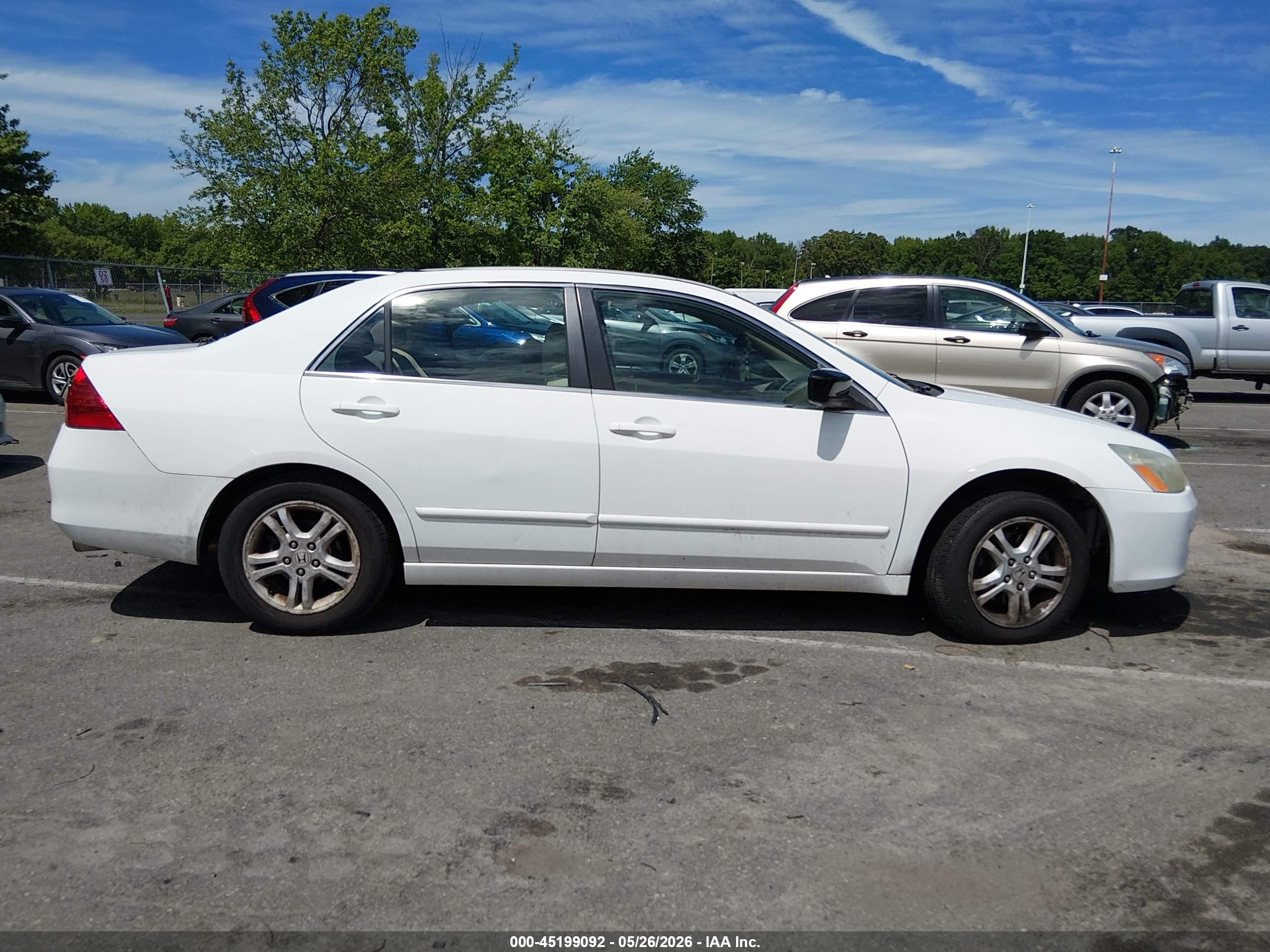 2007 Honda Accord 2.4 Se White vin: 1HGCM56397A059747