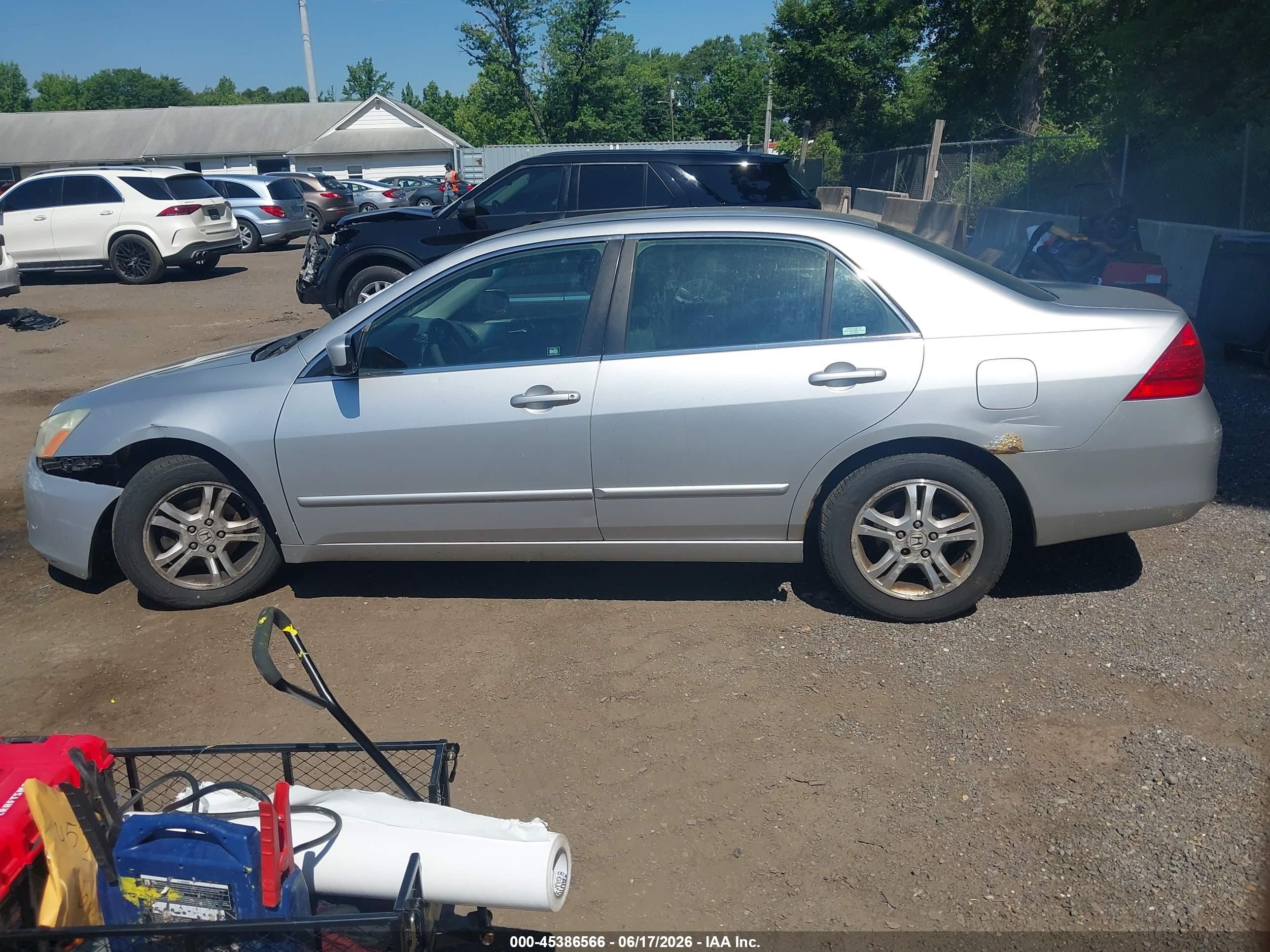 2007 Honda Accord 2.4 Se Silver vin: 1HGCM56397A111569