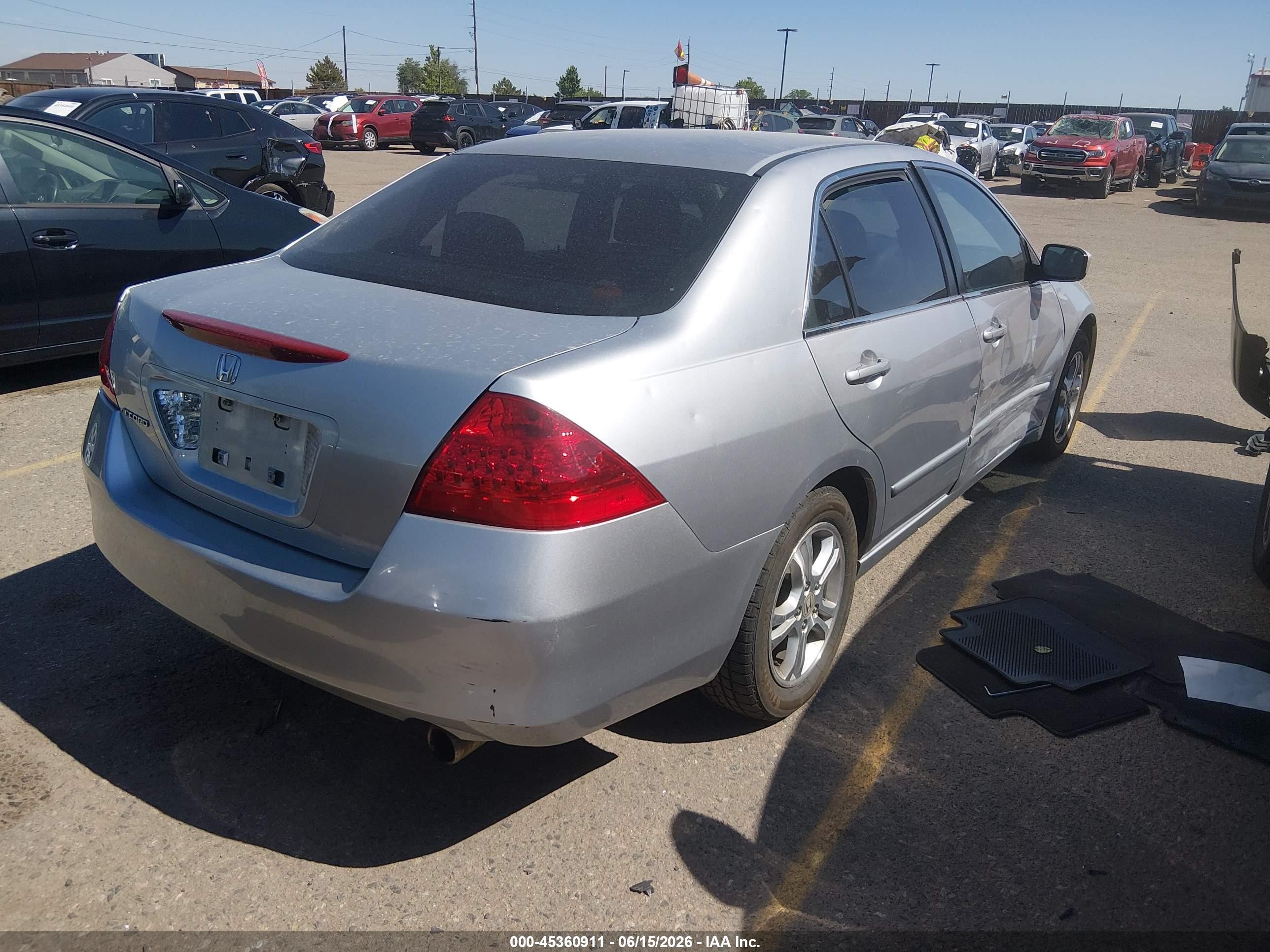 2007 Honda Accord 2.4 Se Gray vin: 1HGCM56397A154034