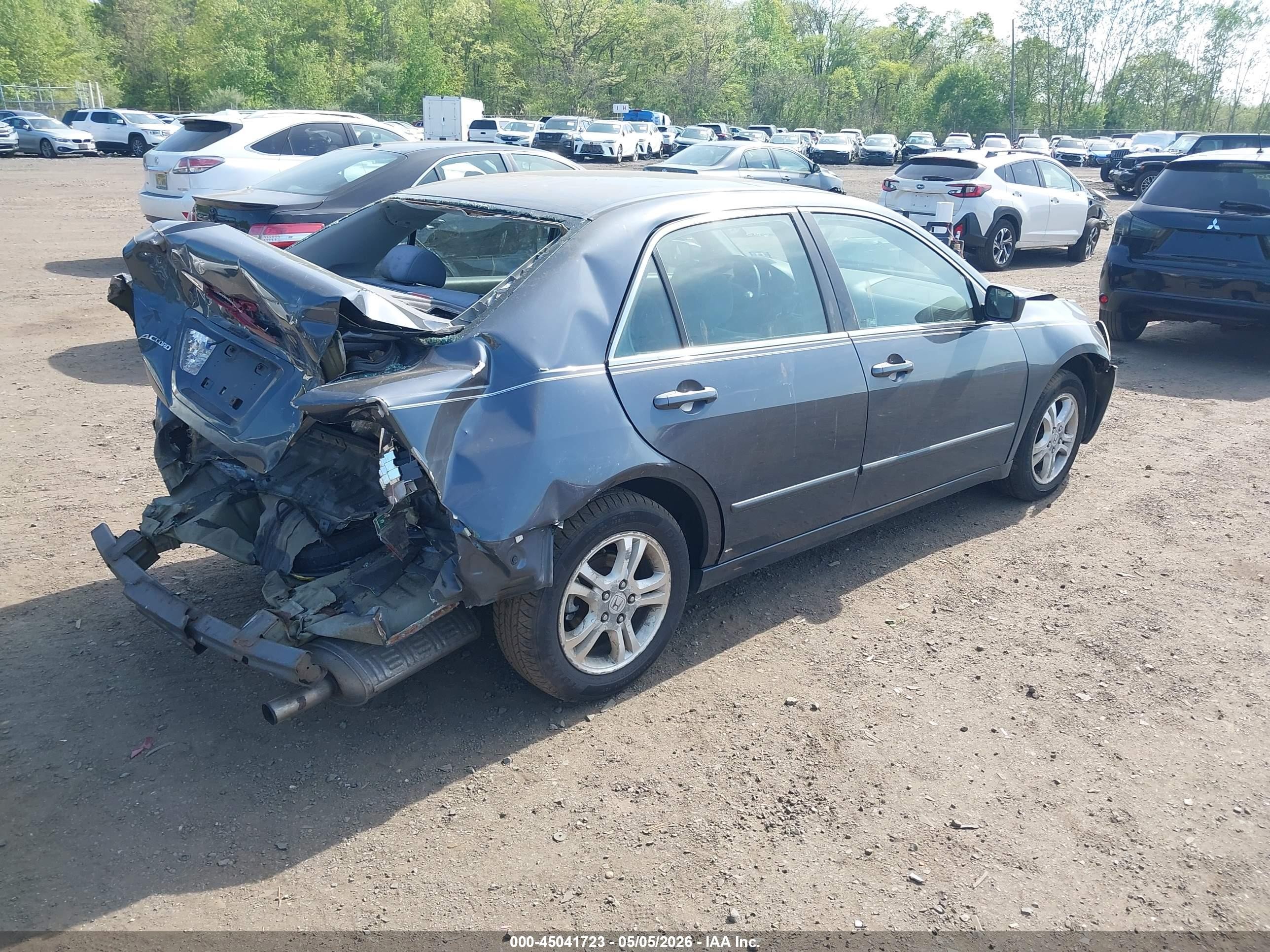2007 Honda Accord 2.4 Se Gray vin: 1HGCM56397A199104