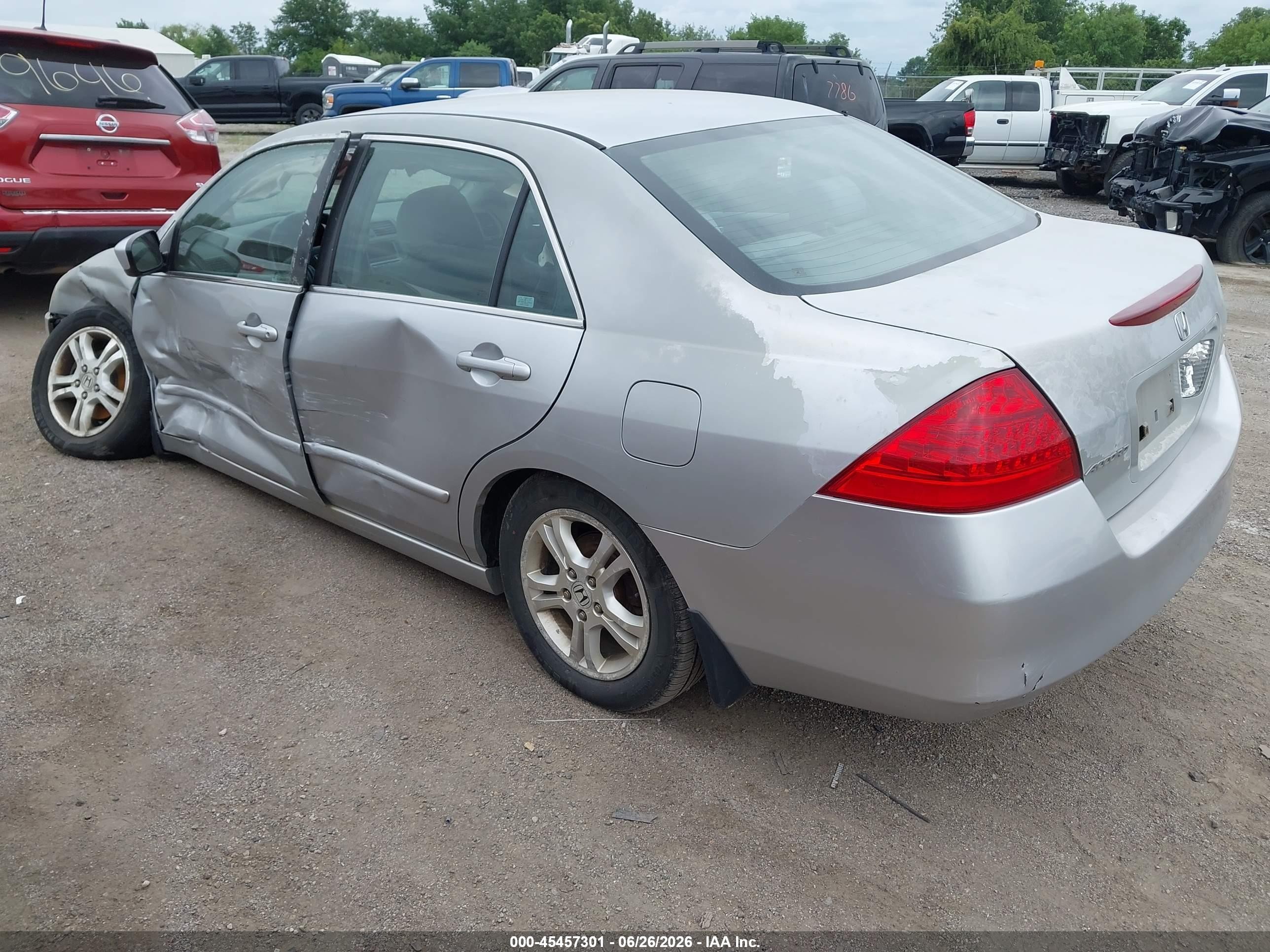 2007 Honda Accord 2.4 Se Silver vin: 1HGCM56397A225765