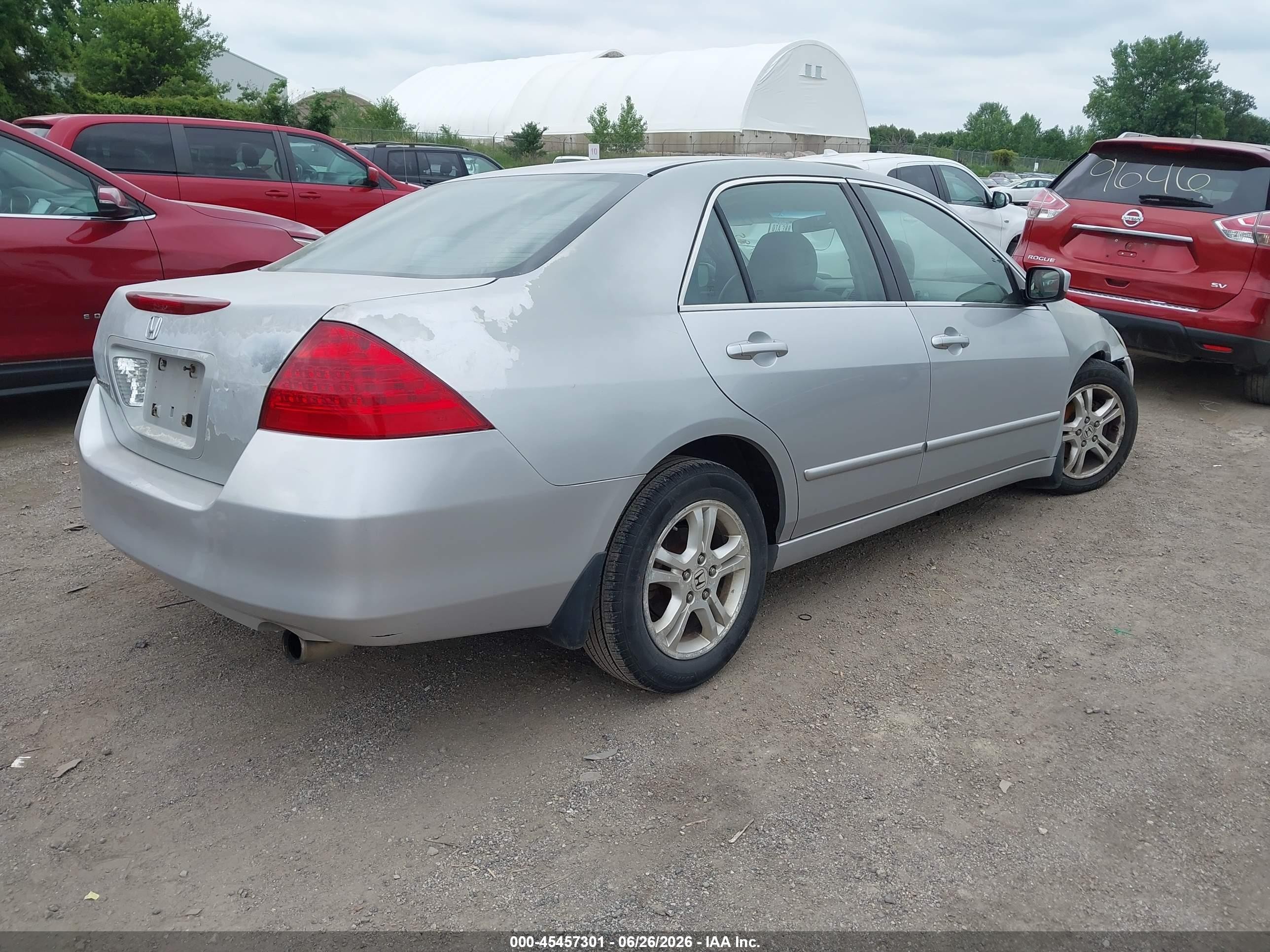 2007 Honda Accord 2.4 Se Silver vin: 1HGCM56397A225765