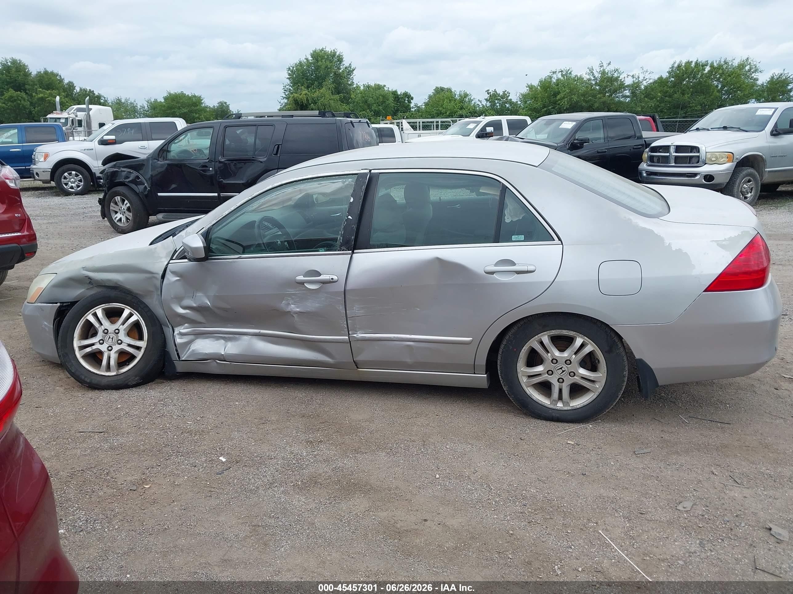 2007 Honda Accord 2.4 Se Silver vin: 1HGCM56397A225765