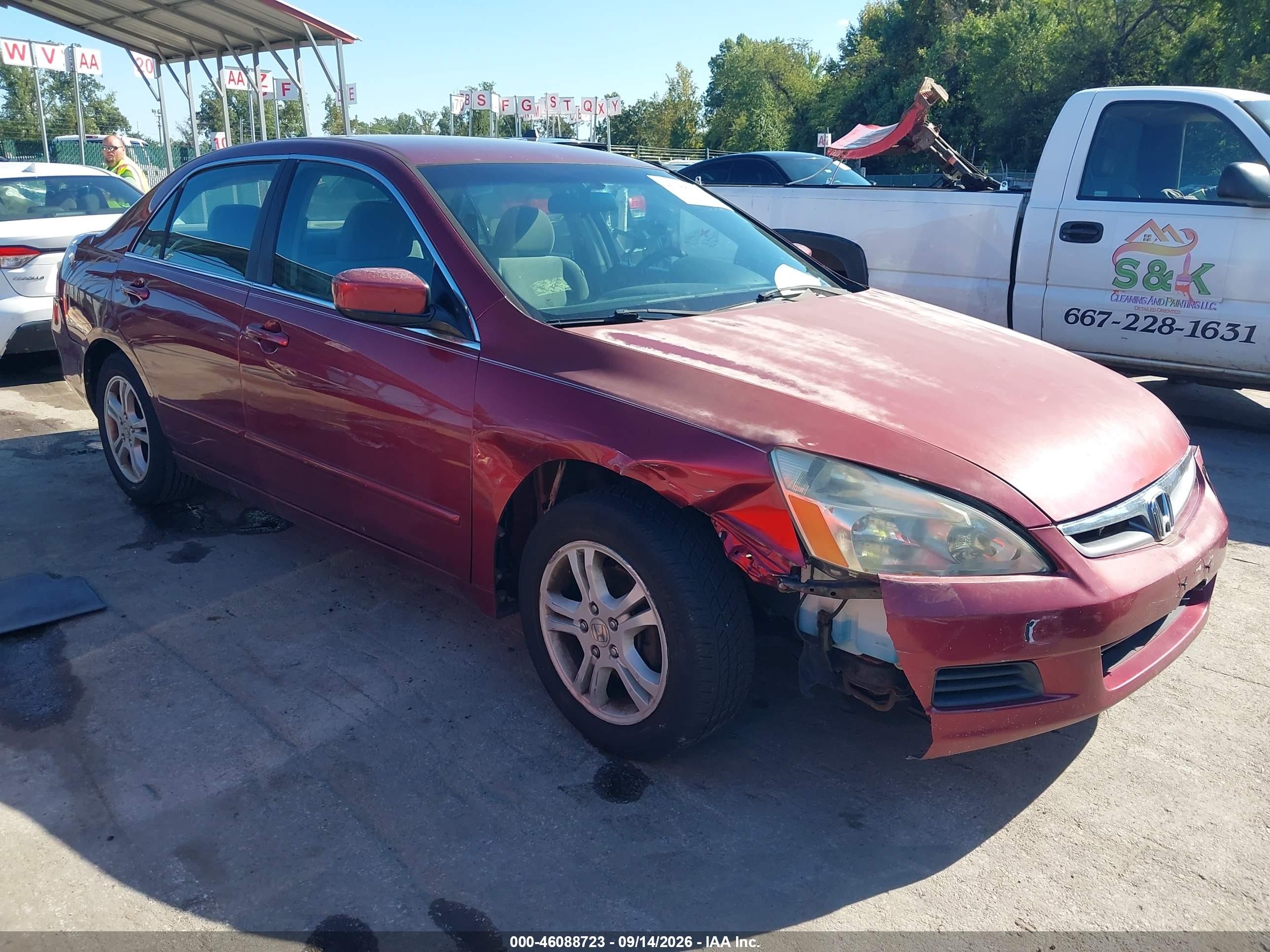 2006 Honda Accord 2.4 Se Red vin: 1HGCM563X6A084249