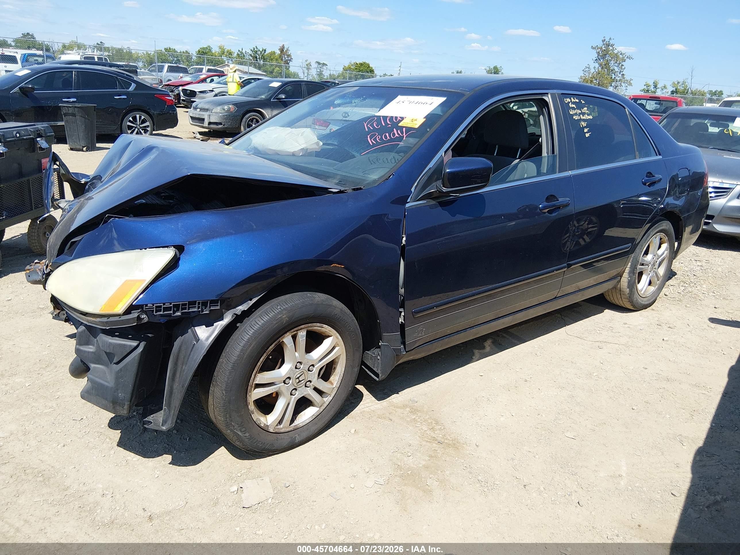2006 Honda Accord 2.4 Se Blue vin: 1HGCM563X6A110476