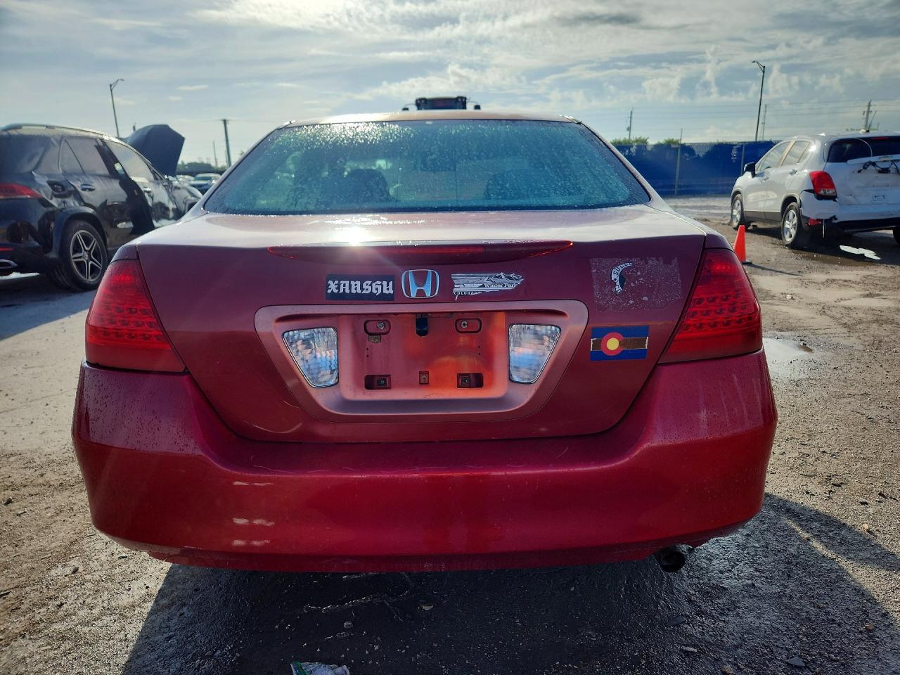 2007 Honda Accord Se Red vin: 1HGCM563X7A053598