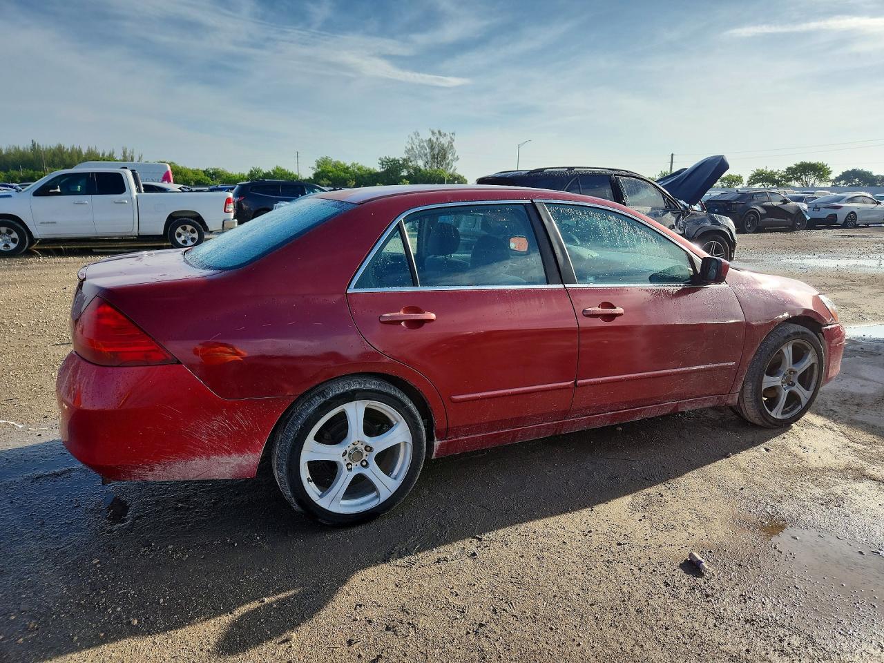 2007 Honda Accord Se Red vin: 1HGCM563X7A053598