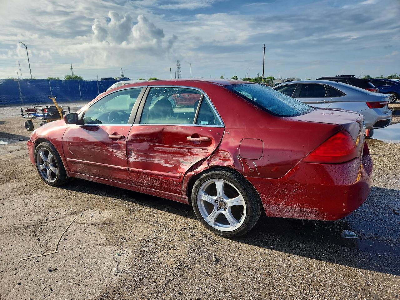 2007 Honda Accord Se Red vin: 1HGCM563X7A053598