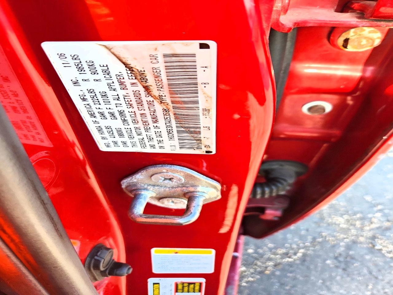 2007 Honda Accord Se Red vin: 1HGCM563X7A053598