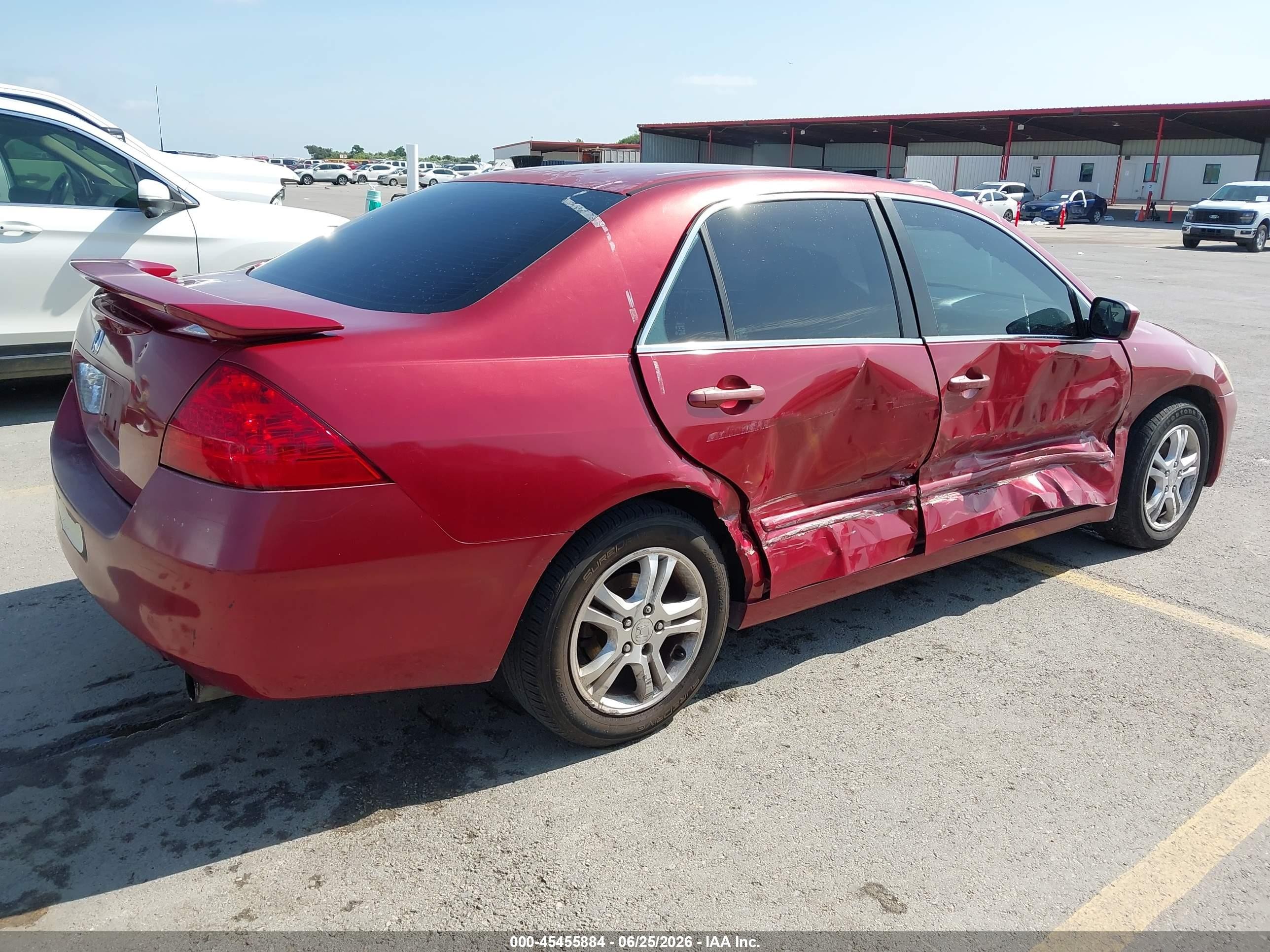 2007 Honda Accord 2.4 Se Красный vin: 1HGCM563X7A086441