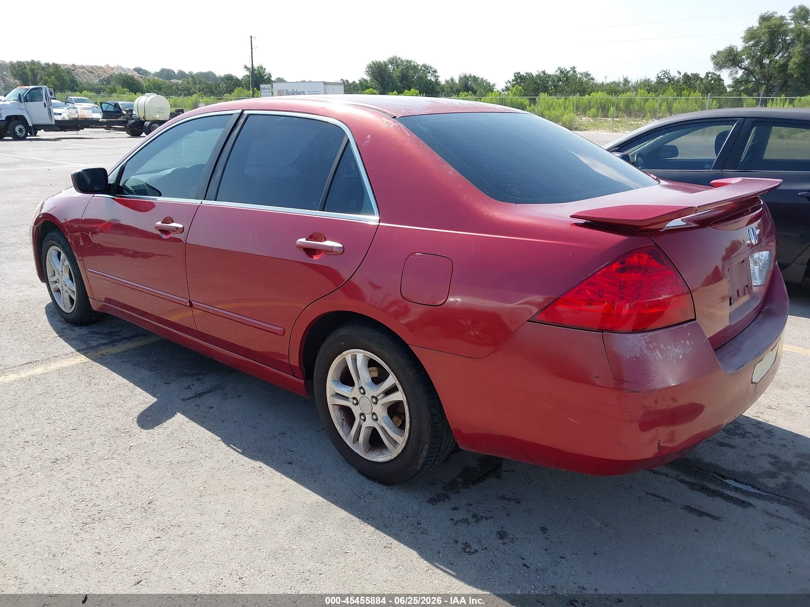2007 Honda Accord 2.4 Se Красный vin: 1HGCM563X7A086441
