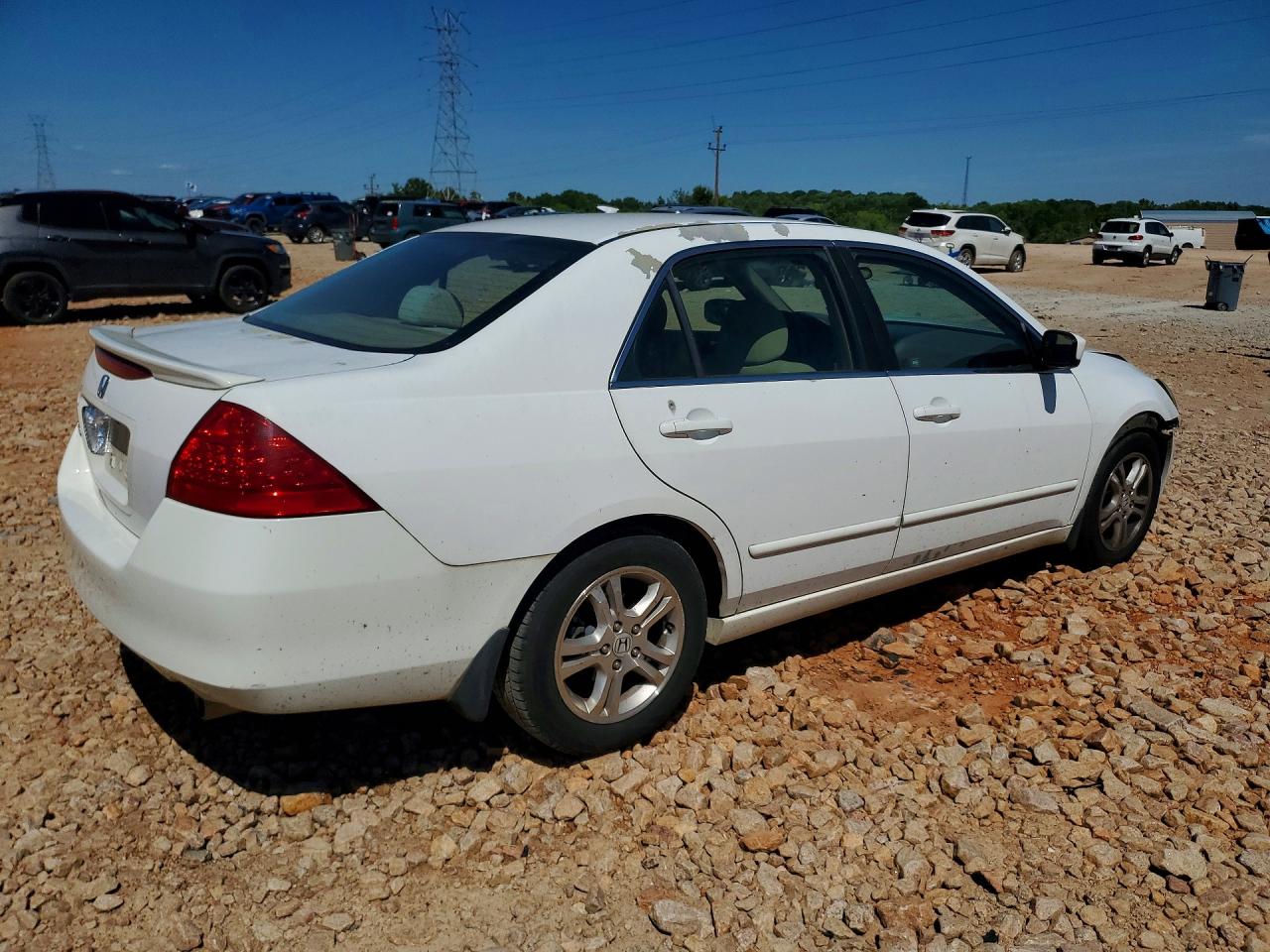 2007 Honda Accord Se White vin: 1HGCM563X7A094880