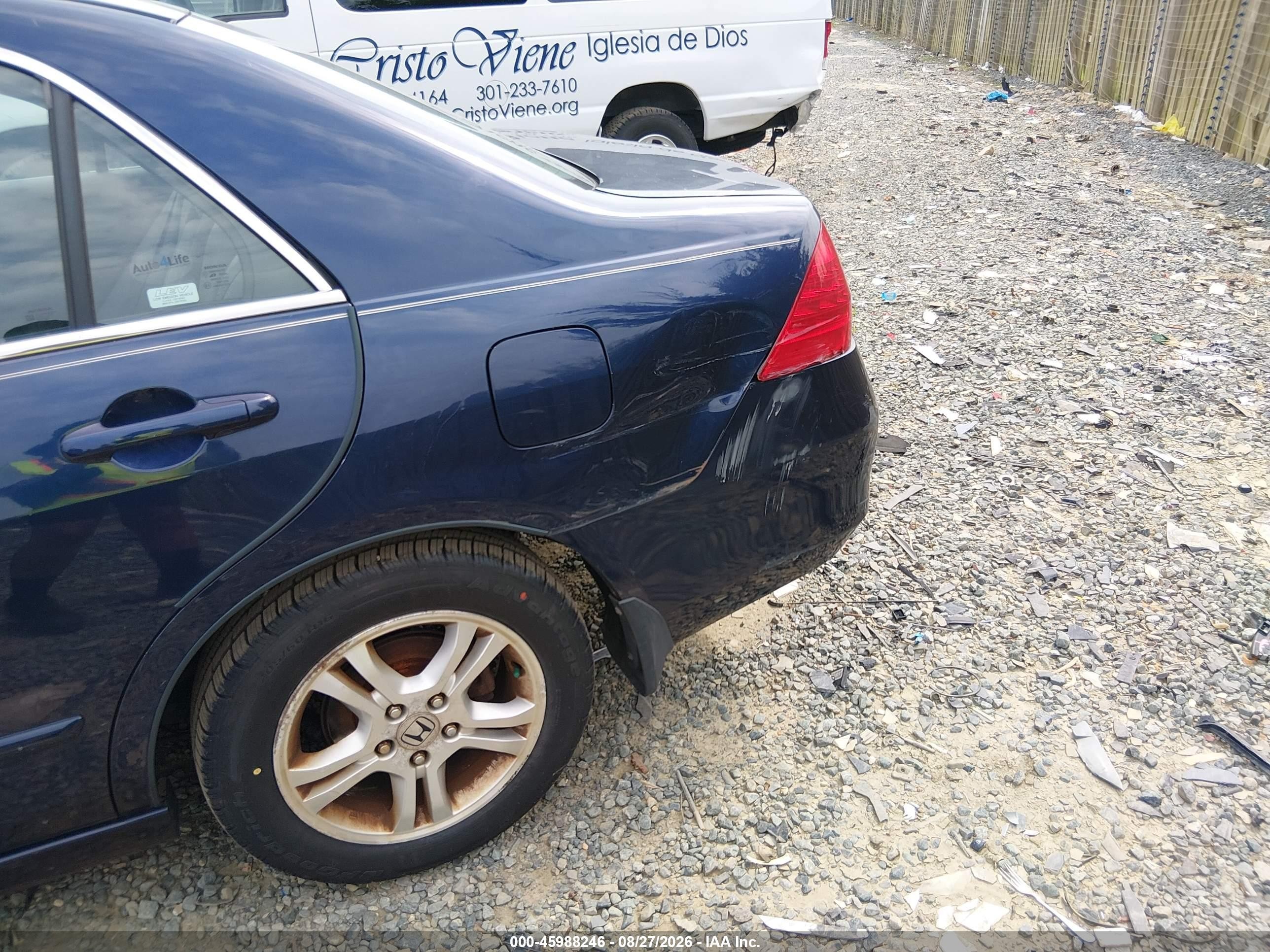 2007 Honda Accord 2.4 Se Blue vin: 1HGCM563X7A096242