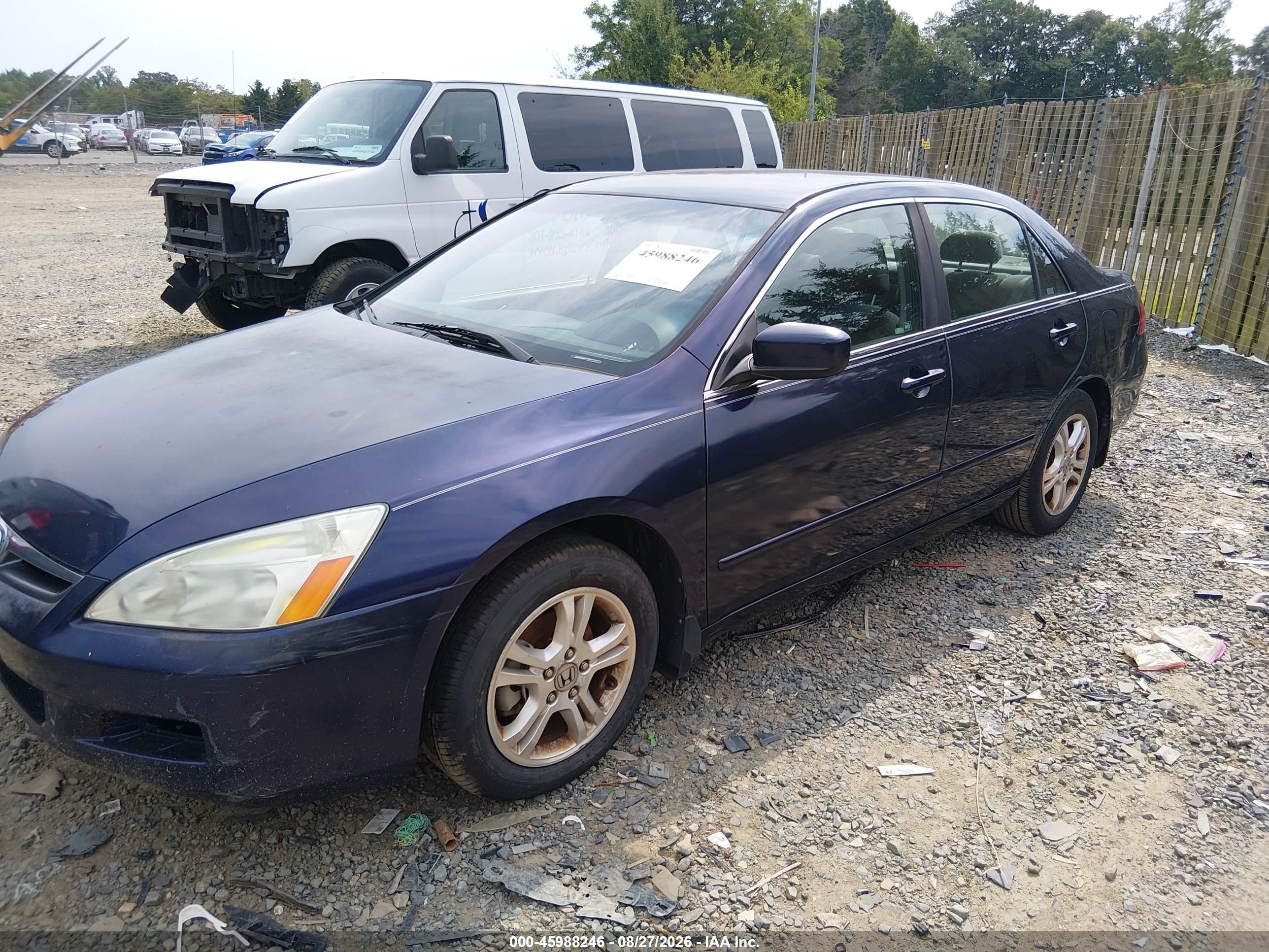 2007 Honda Accord 2.4 Se Blue vin: 1HGCM563X7A096242