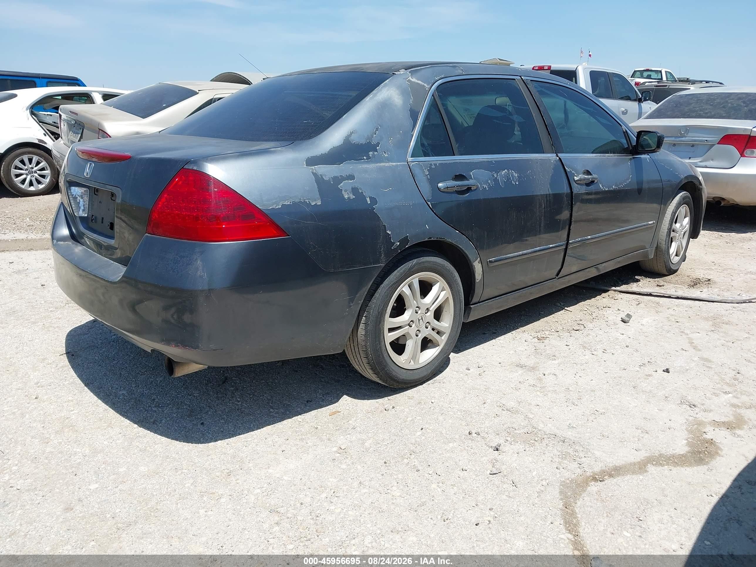 2007 Honda Accord 2.4 Se Серый vin: 1HGCM563X7A121723