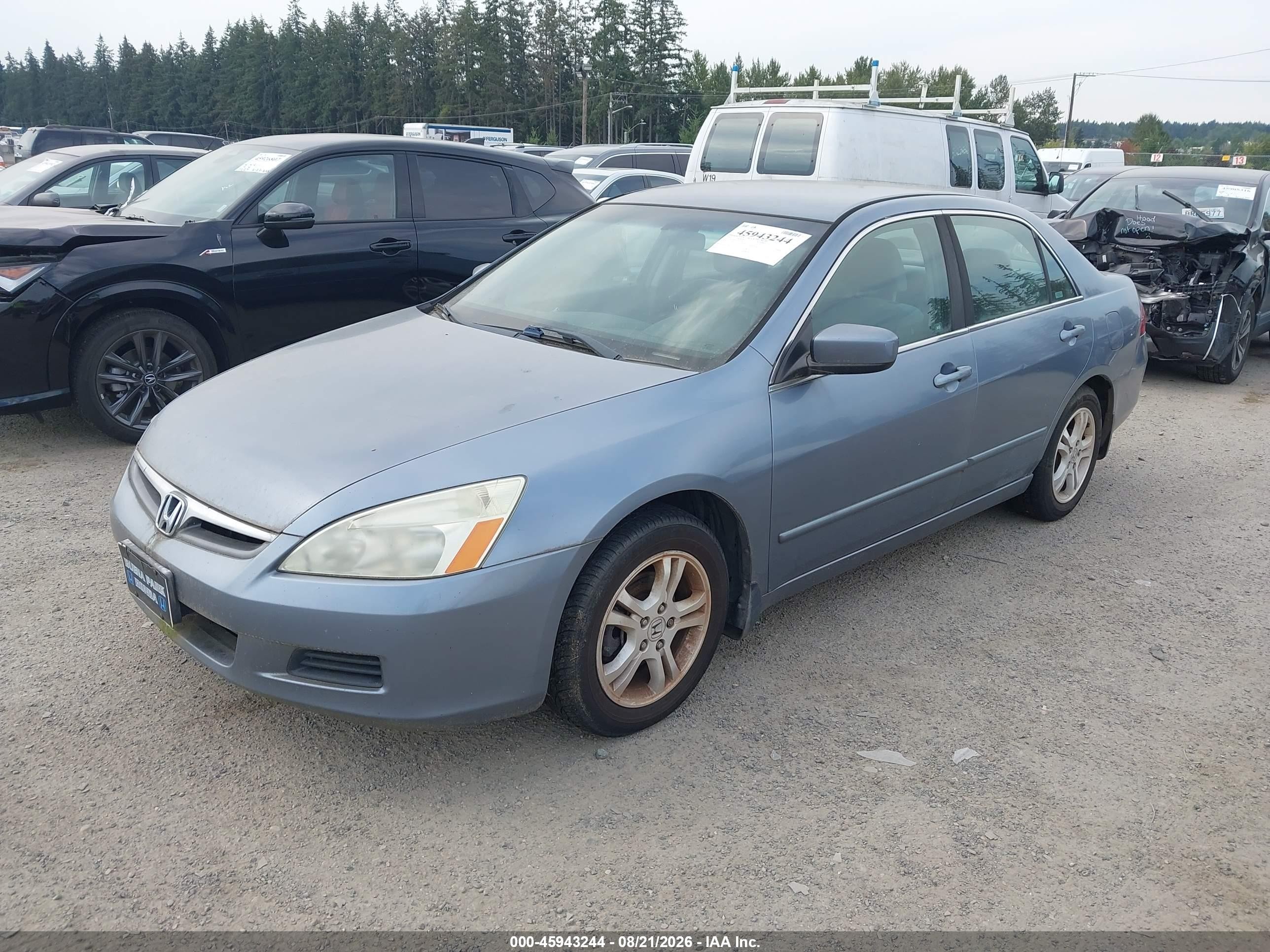 2007 Honda Accord 2.4 Se Light Blue vin: 1HGCM563X7A161817